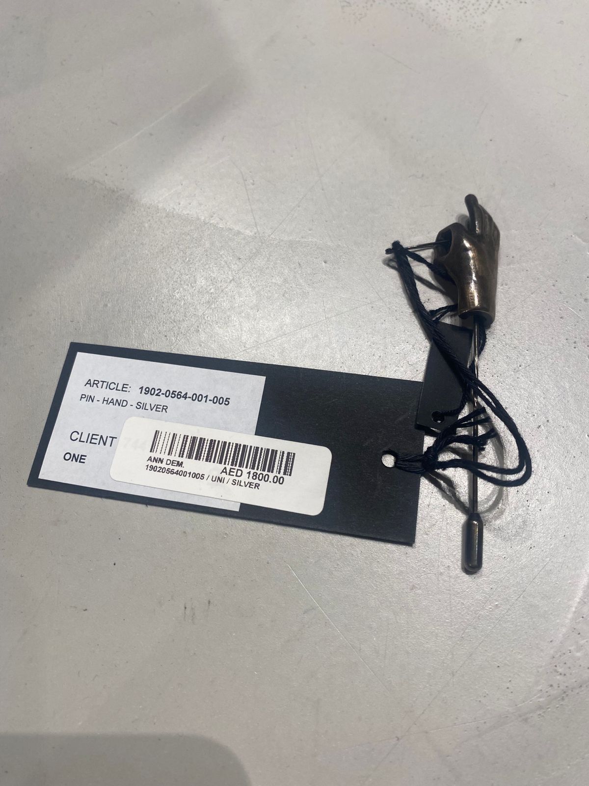 Ann Demeulemeester SILVER HAND PIN BROCHE Size ONE SIZE - 4 Thumbnail