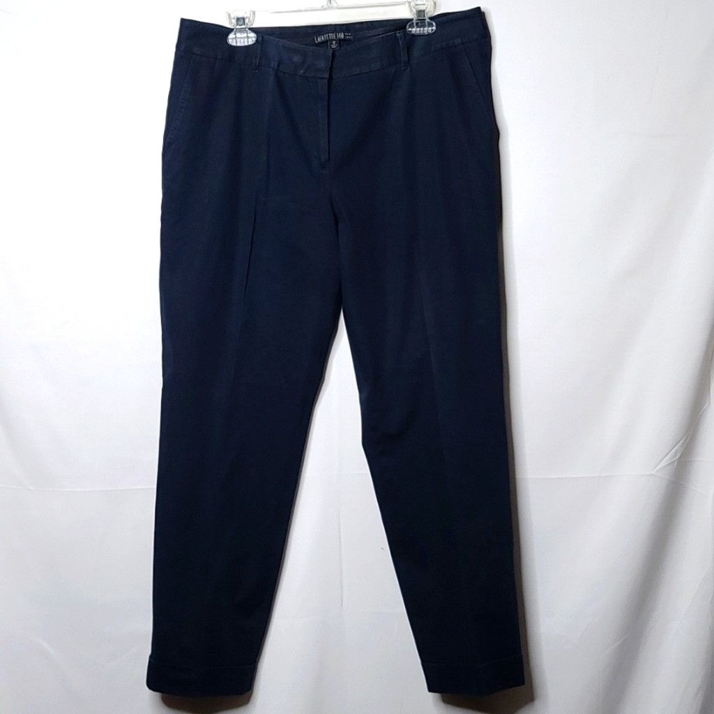 Lafayette 148 Lafayette 148 New York blue pants straight leg cuffed sz 12 Size 34" / US 12 / IT 48 - 1 Thumbnail