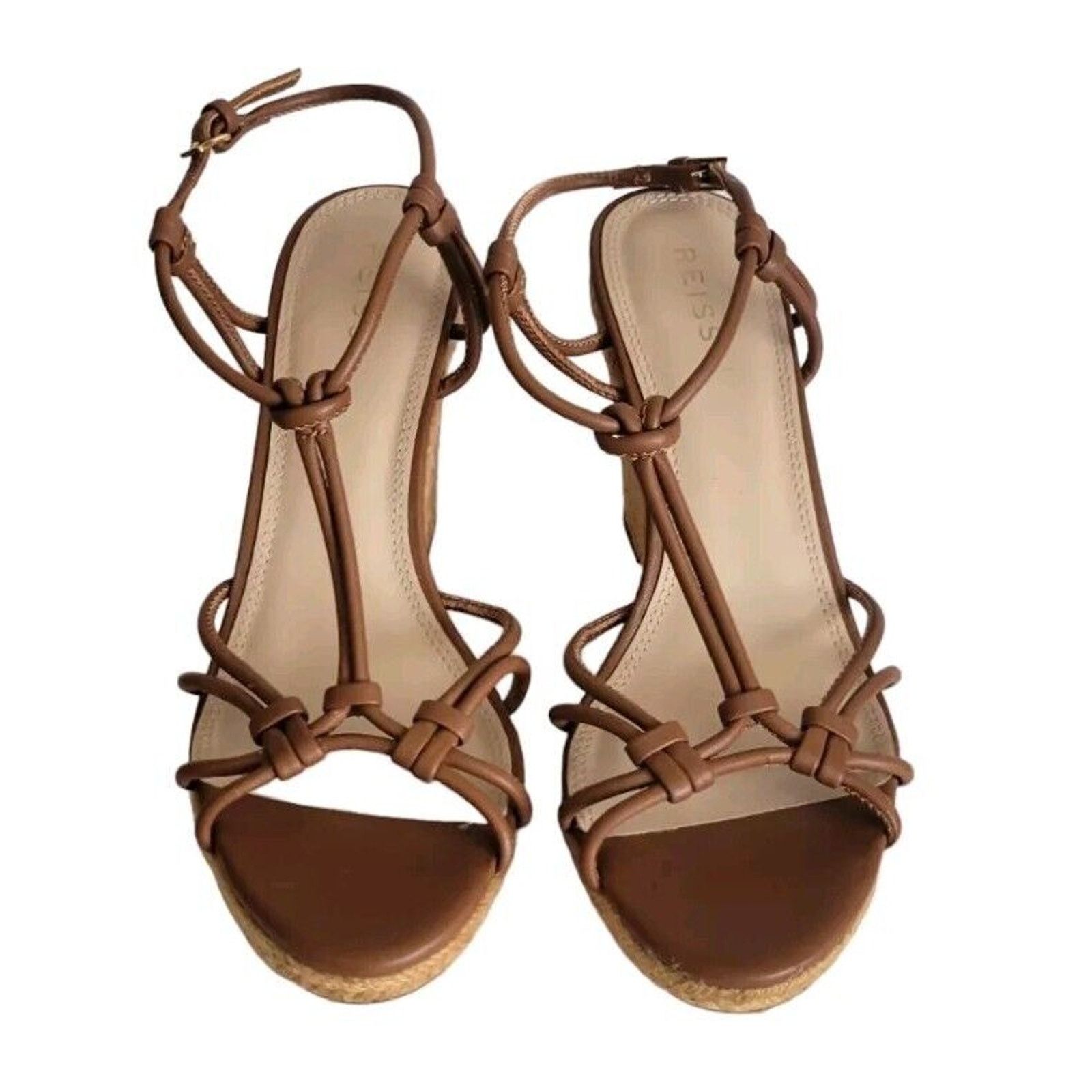 Reiss Reiss Isabella-Knot Wedge Leather Strappy Women Shoes Size US 9.5 / IT 39.5 - 4 Thumbnail