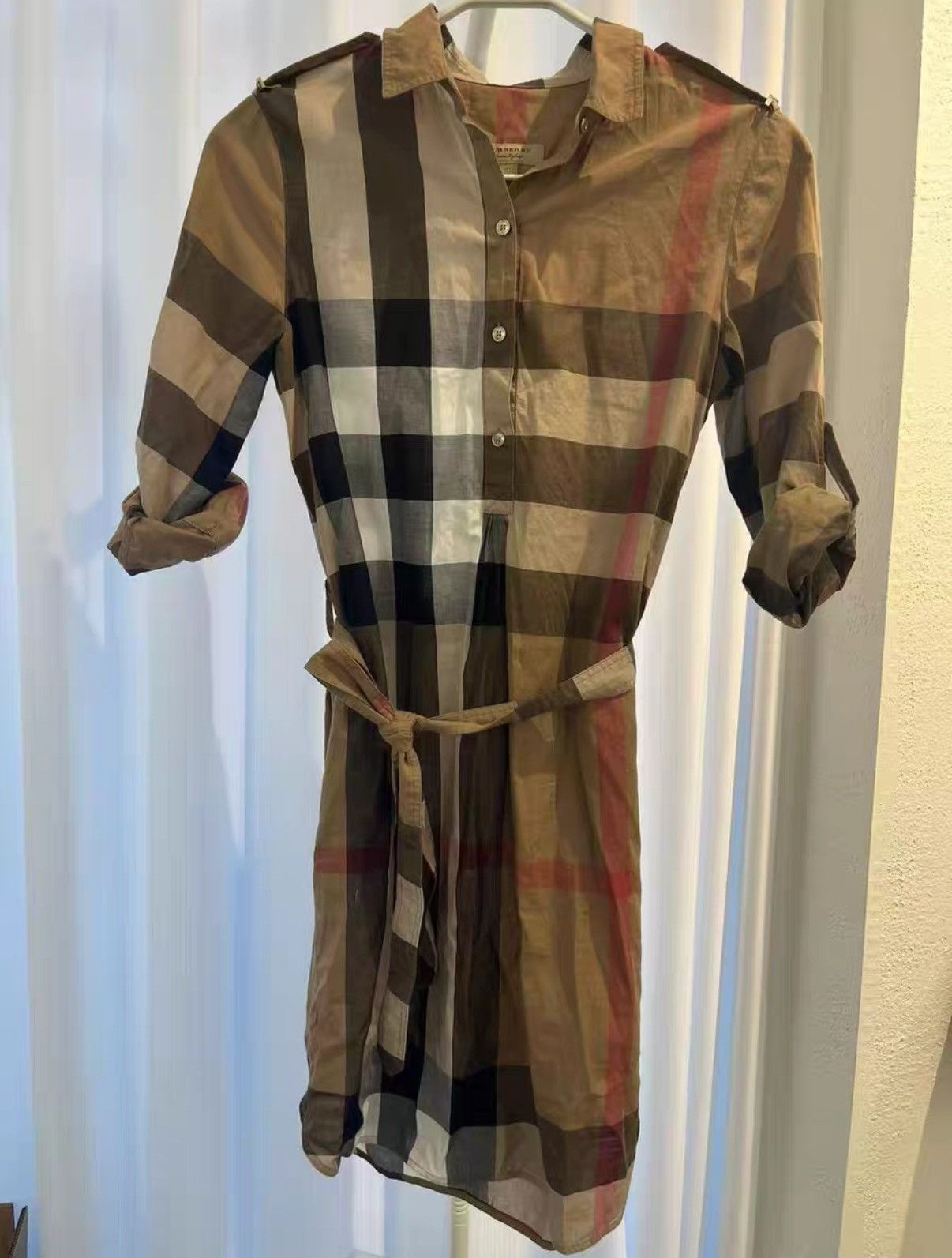 Burberry Burberry women's classic check tie-strap midi slip dress J38 Size XS / US 0-2 / IT 36-38 - 1 Thumbnail