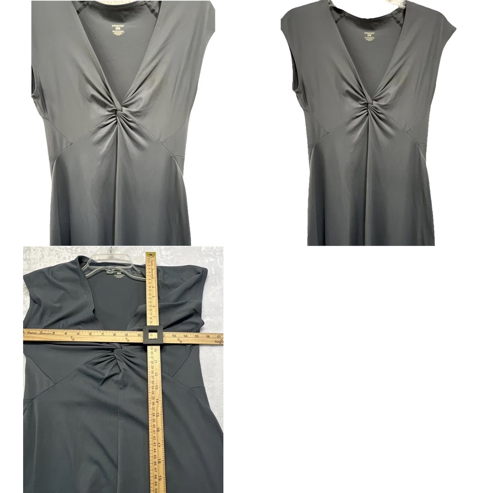 Patagonia Patagonia Dress Women Sleeveless Twist Front Knee Length Gray M Stretch Nylon Spandex Casual Travel Tank Size M / US 6-8 / IT 42-44 - 9 Thumbnail