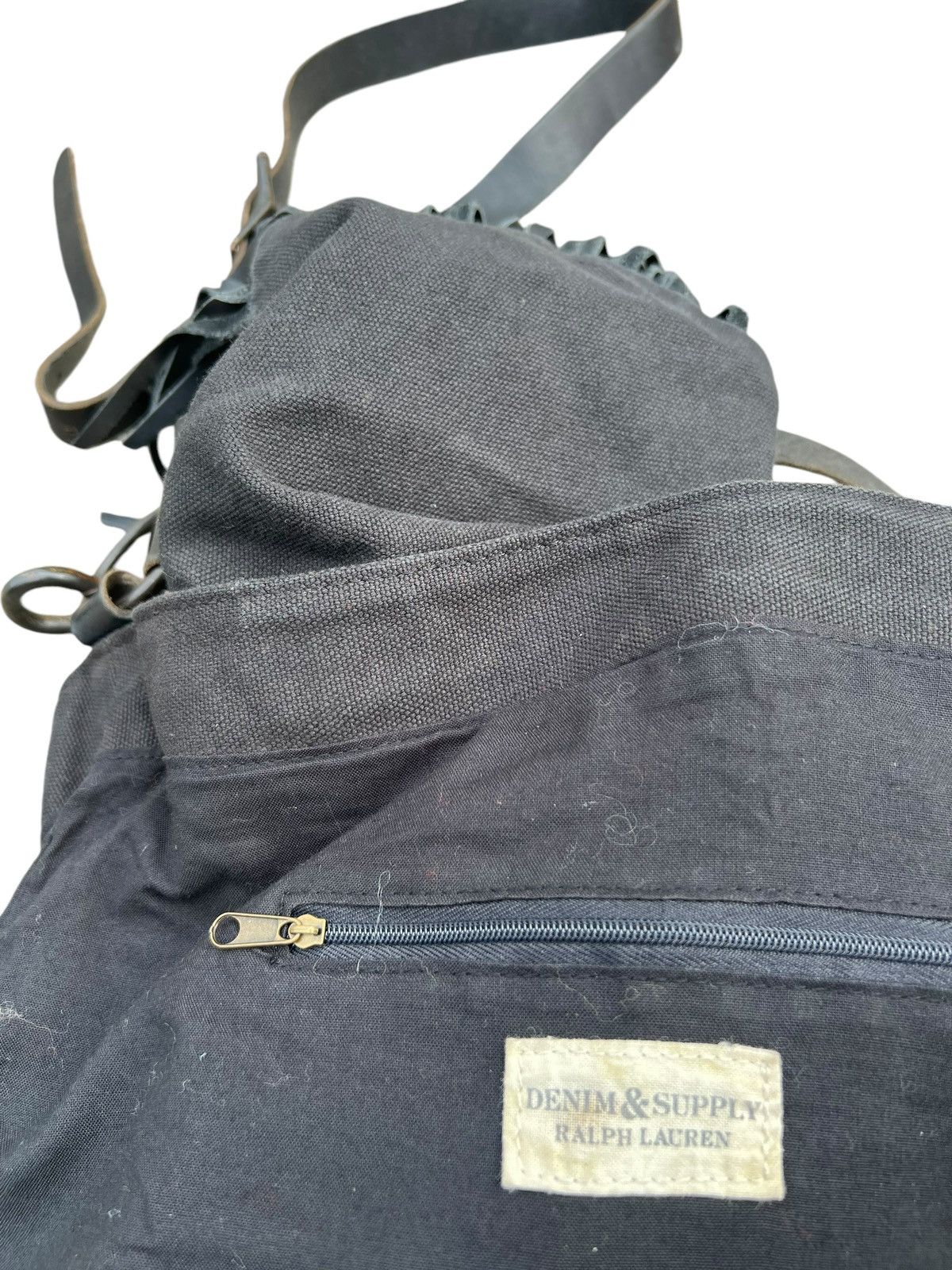 Leather Vintage Ralph Lauren Checks Wool Fringe Leather 2 Way Bag Size ONE SIZE - 23 Thumbnail