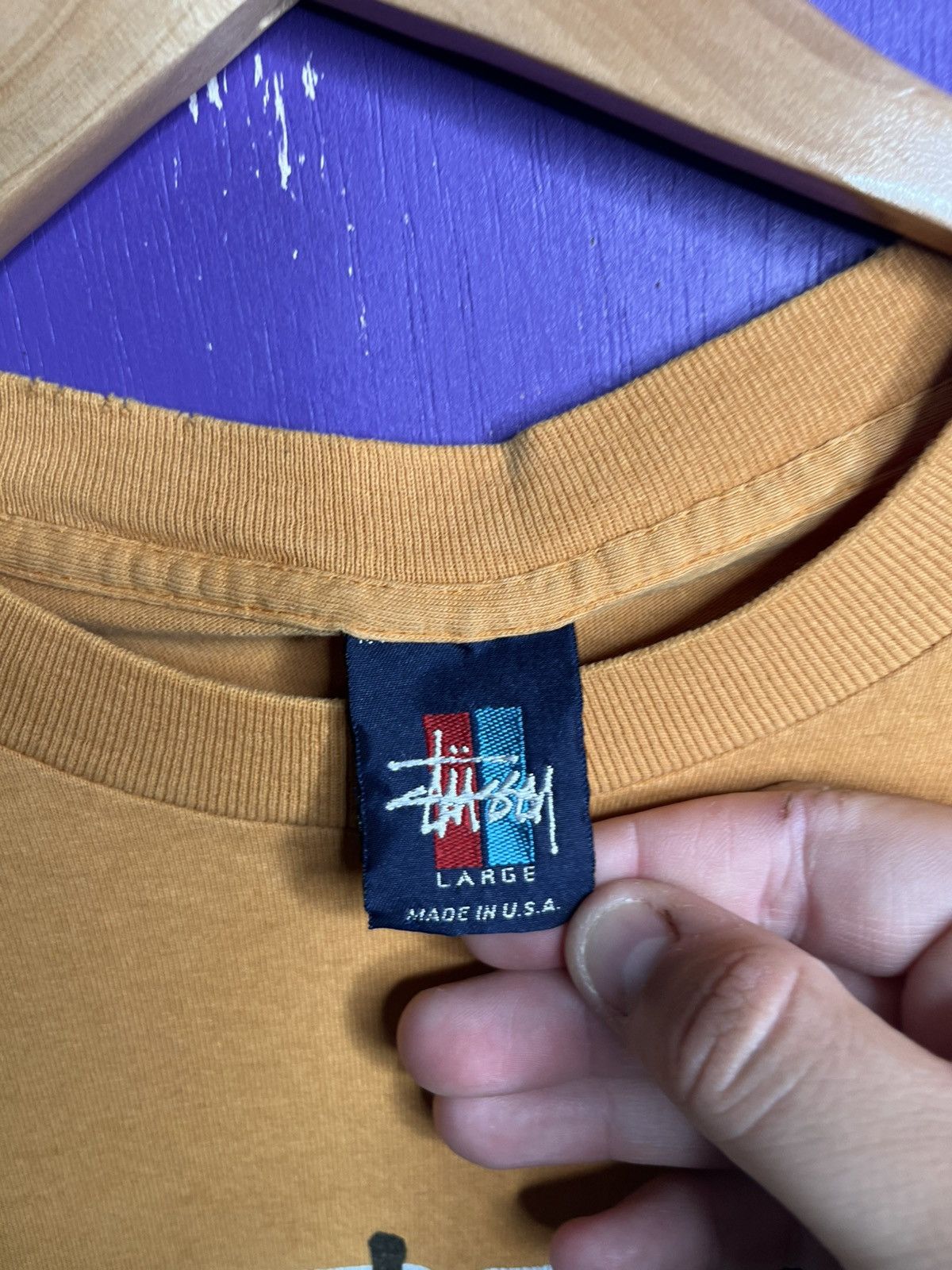 Stussy × Vintage Vintage 90s Stussy box logo skate t-shirt Size US L / EU 52-54 / 3 - 4 Thumbnail