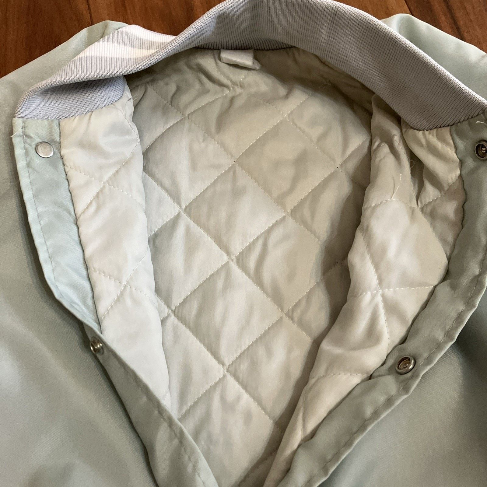 Holloway 90s TEAL Bomber Jacket Size M Quilted Striped Advertising Size US M / EU 48-50 / 2 - 22 Thumbnail
