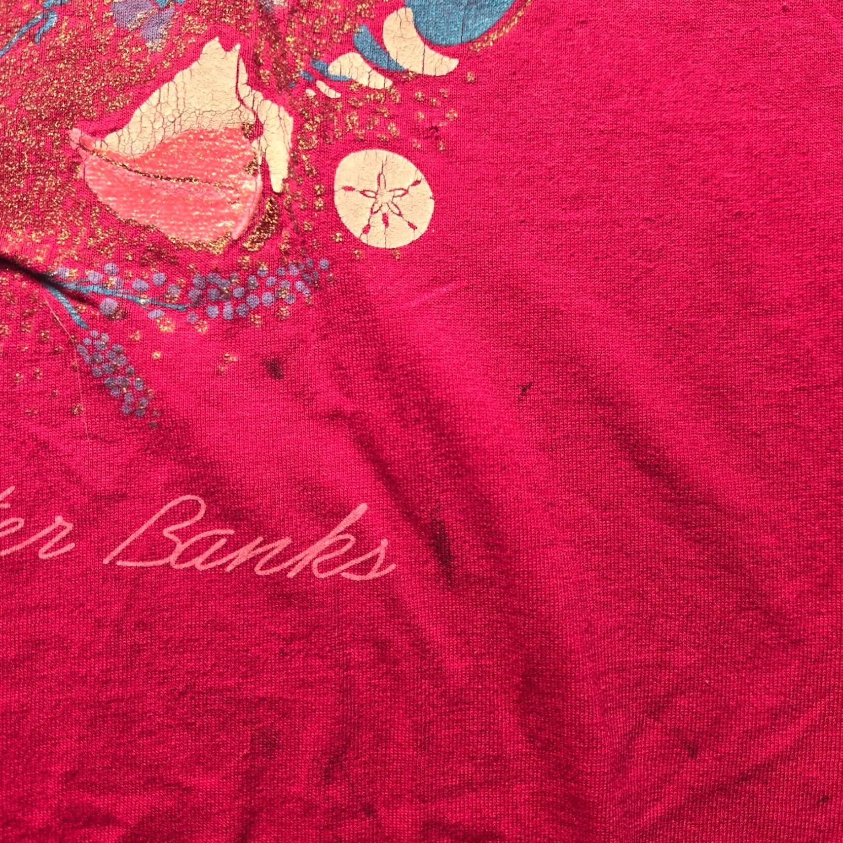 Vintage VINTAGE Unbranded Women's T-Shirt OBX Outer Banks NC Floral Short Sleeve Pink Cotton Blend 2XL Summer Casual Size XXL / US 16-18 / IT 52-54 - 4 Thumbnail