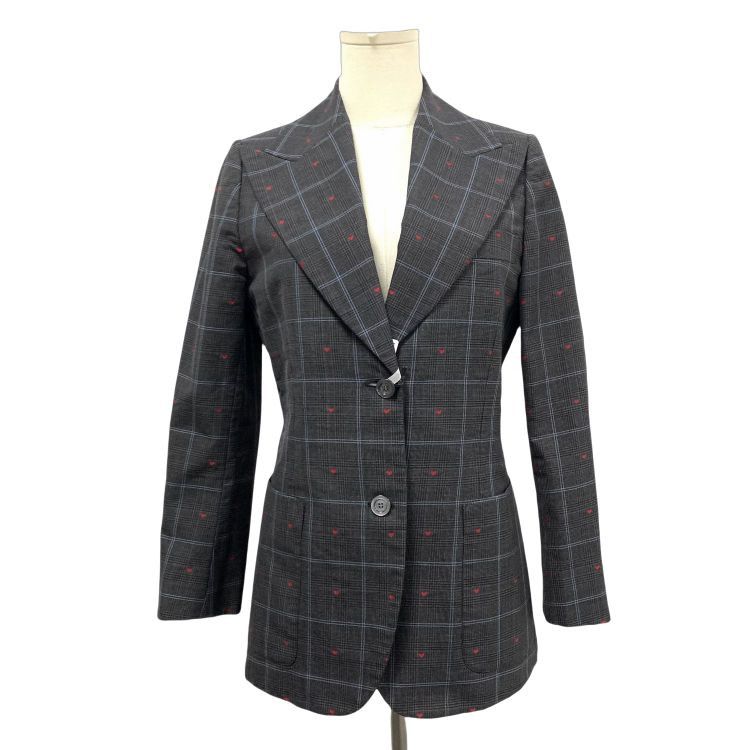 Gucci Gucci Gray Heart Plaid Blazer Size IT 42 Size M / US 6-8 / IT 42-44 - 1 Thumbnail
