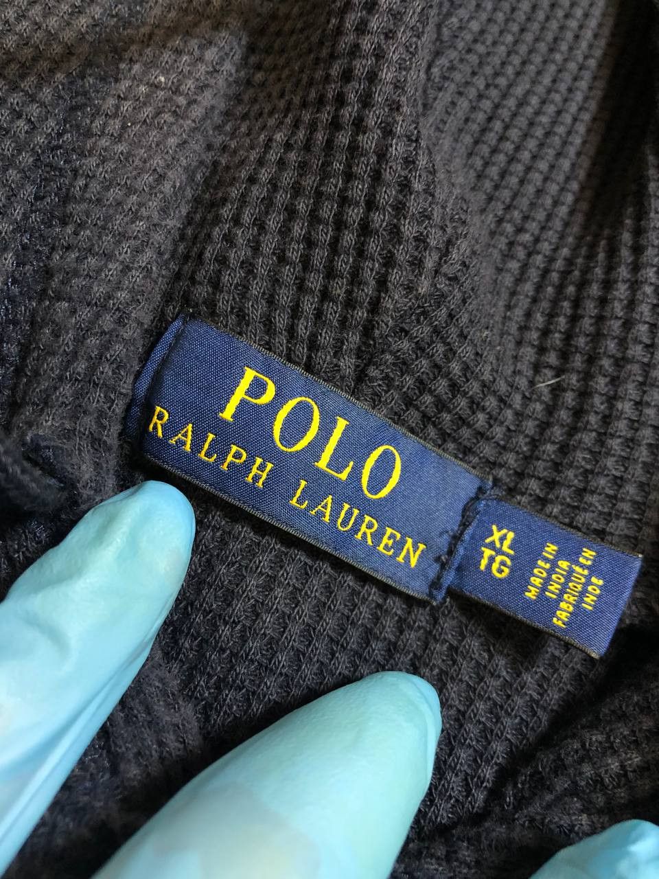 Polo Ralph Lauren Vintage Polo Ralph Lauren Faded Waffle Knit Hoodie Size US XL / EU 56 / 4 - 2 Thumbnail