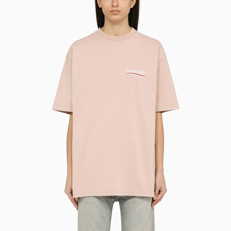 image of Balenciaga Light Pink Cotton Political Campaign T-Shirt Size S, Women's