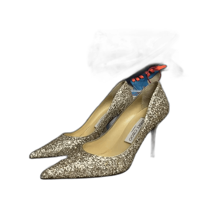Jimmy Choo Jimmy Choo Rose Gold Glitter High Heels Size US 6 / IT 36 - 1 Thumbnail