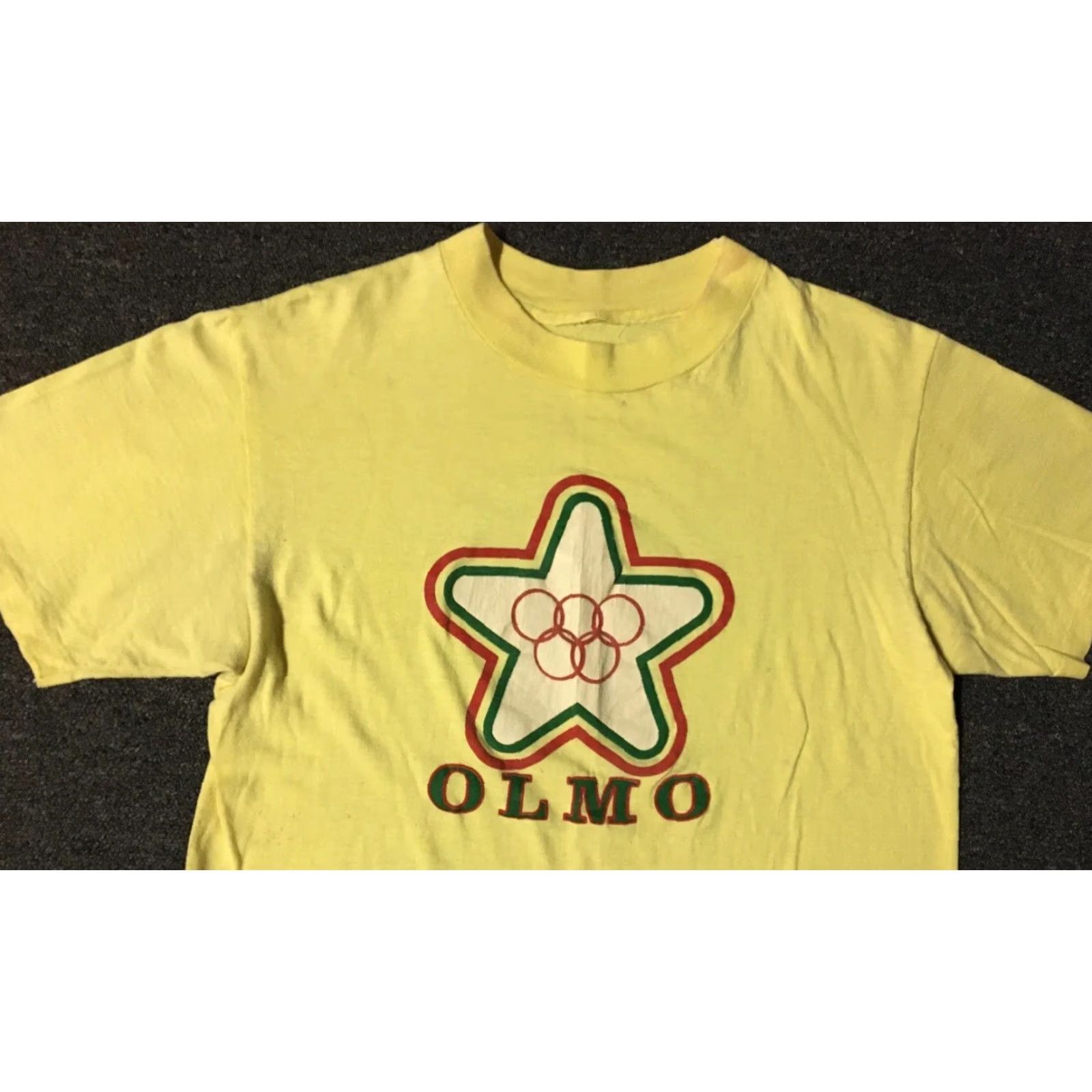 Vintage VINTAGE Olmo Bicycles Shirt Mens S Yellow 80s Cycling Race Grunge USA 90s Retro Bike Track Concert Patchwork Humor Size US S / EU 44-46 / 1 - 5 Thumbnail