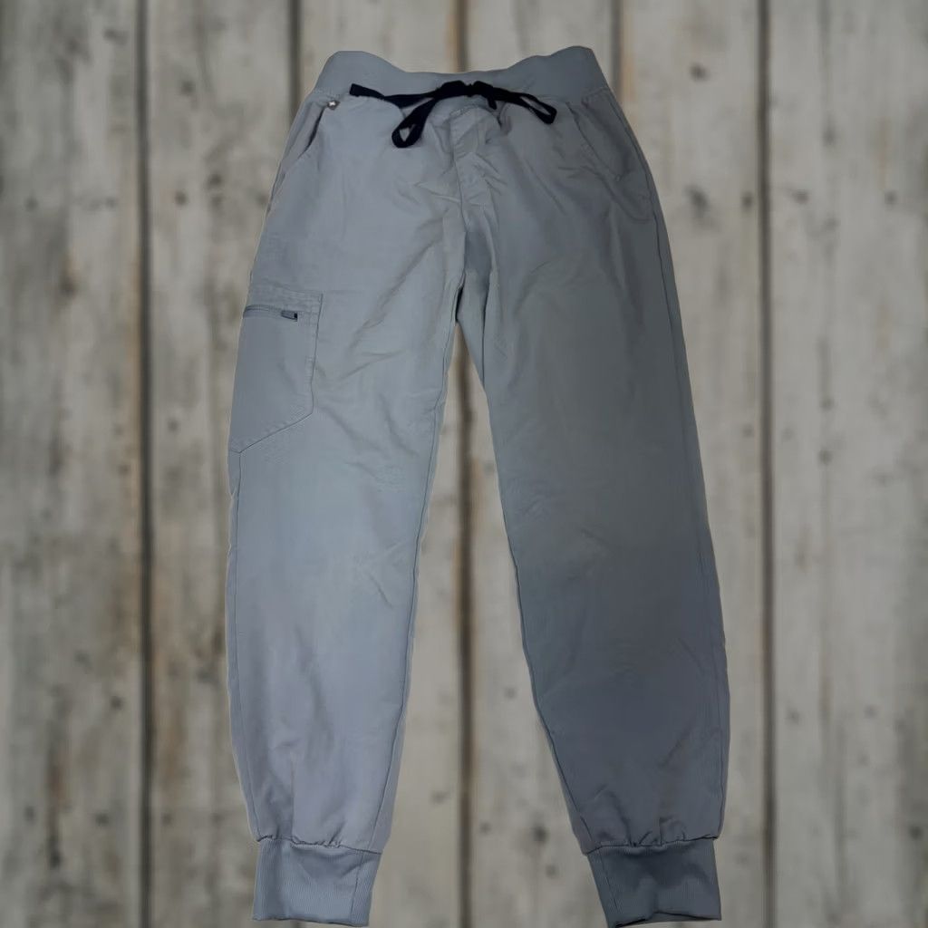 Vintage FIGS Zamora Jogger Scrub Pants Womens XS Gray Blue Pull On Elastic Waist Size 26" / US 2 / IT 38 - 1 Thumbnail