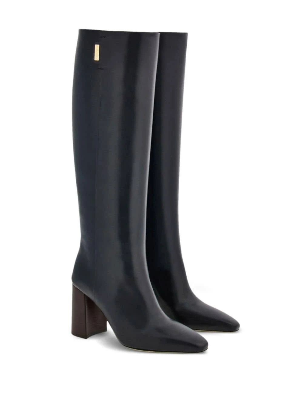 Salvatore Ferragamo o1s1rm0924 85mm Plaque Leather Boots in Black Size US 6.5 / IT 36.5 - 2 Thumbnail