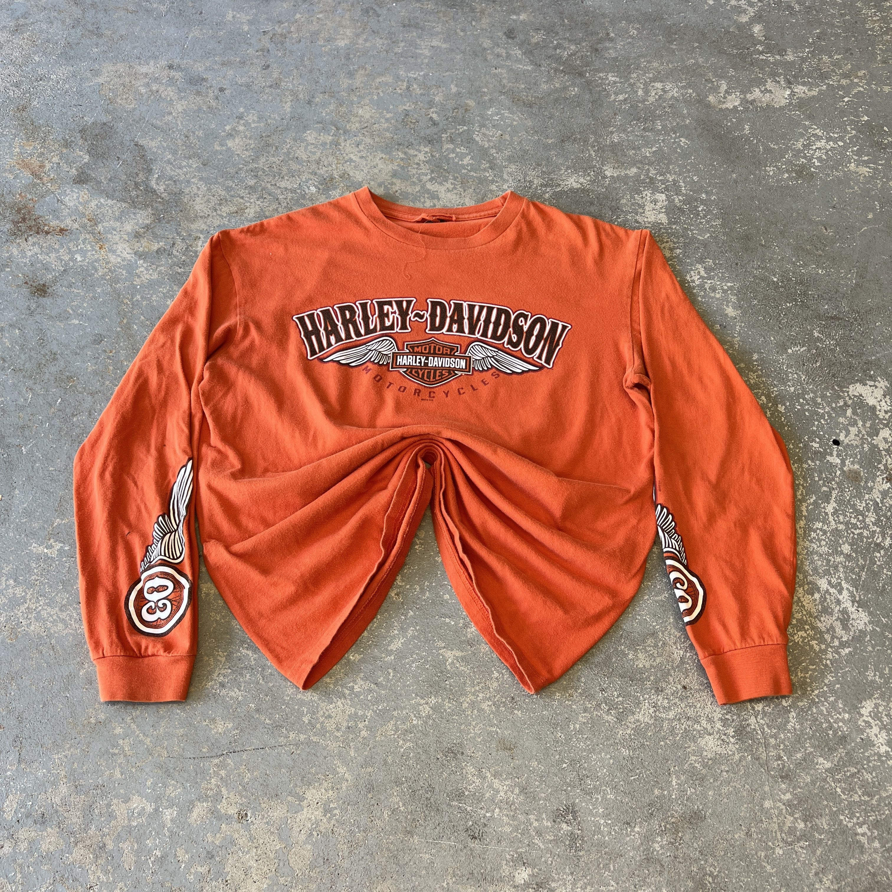 Harley Davidson Harley-Davidson Long Sleeve T-Shirt Orange Rare Size US L / EU 52-54 / 3 - 2 Thumbnail