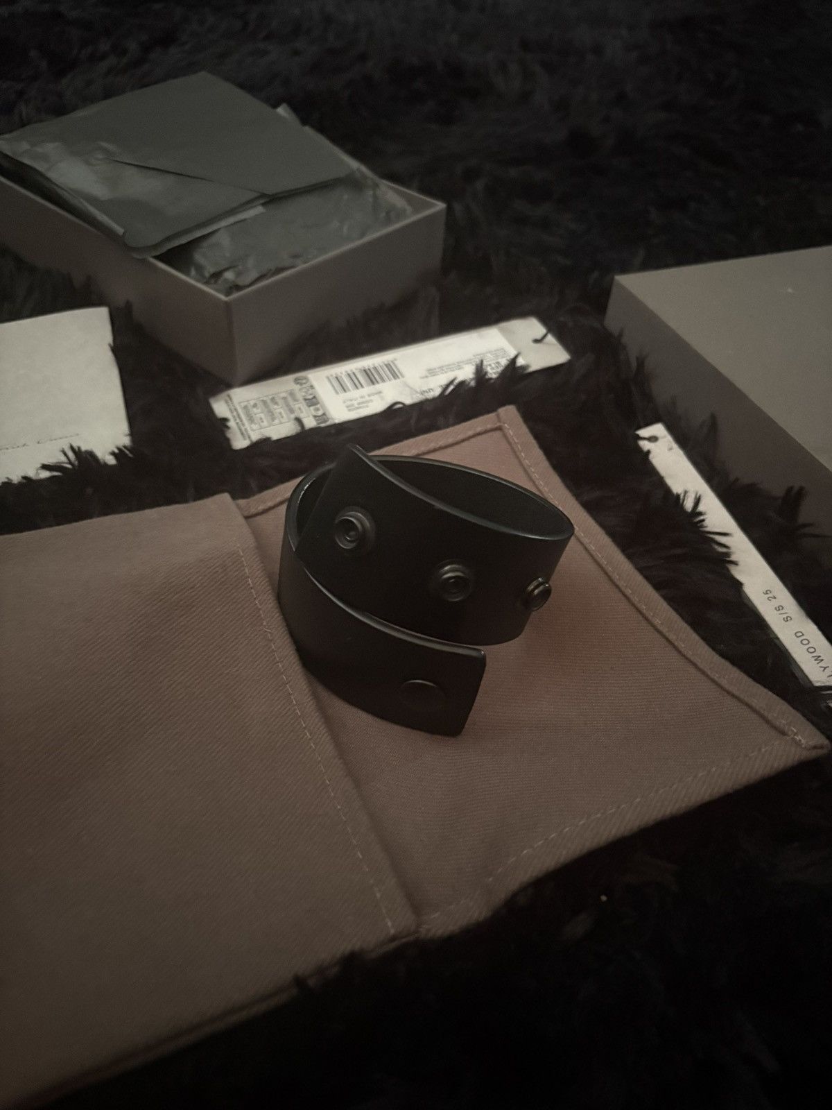 Rick Owens Rick Owens bull cuff bracelet SS25 bull leather Anthem cuff Size ONE SIZE - 1 Thumbnail