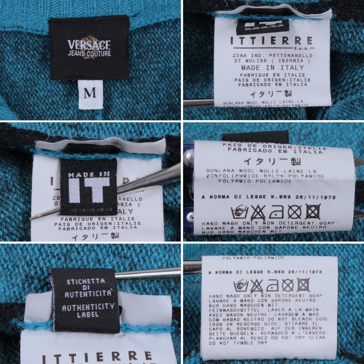 Versace Jeans Couture × Vintage VERSACE Jeans Couture Vintage Half Zip Wool Sweater Size US M / EU 48-50 / 2 - 18 Thumbnail