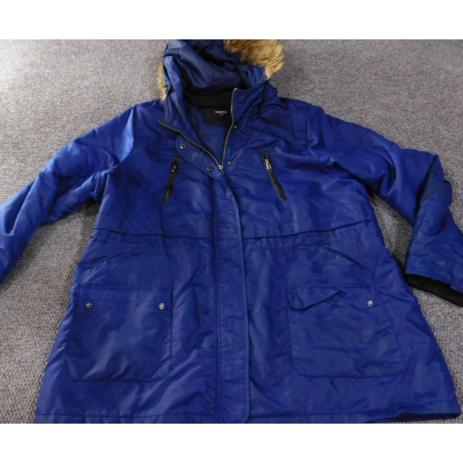 Torrid Torrid Jacket 2X Blue Puffer Coat Womens Hooded Insulated Nylon Polyester Winter Long Sleeve Zip Basic Jacket Size XXL / US 16-18 / IT 52-54 - 2 Thumbnail