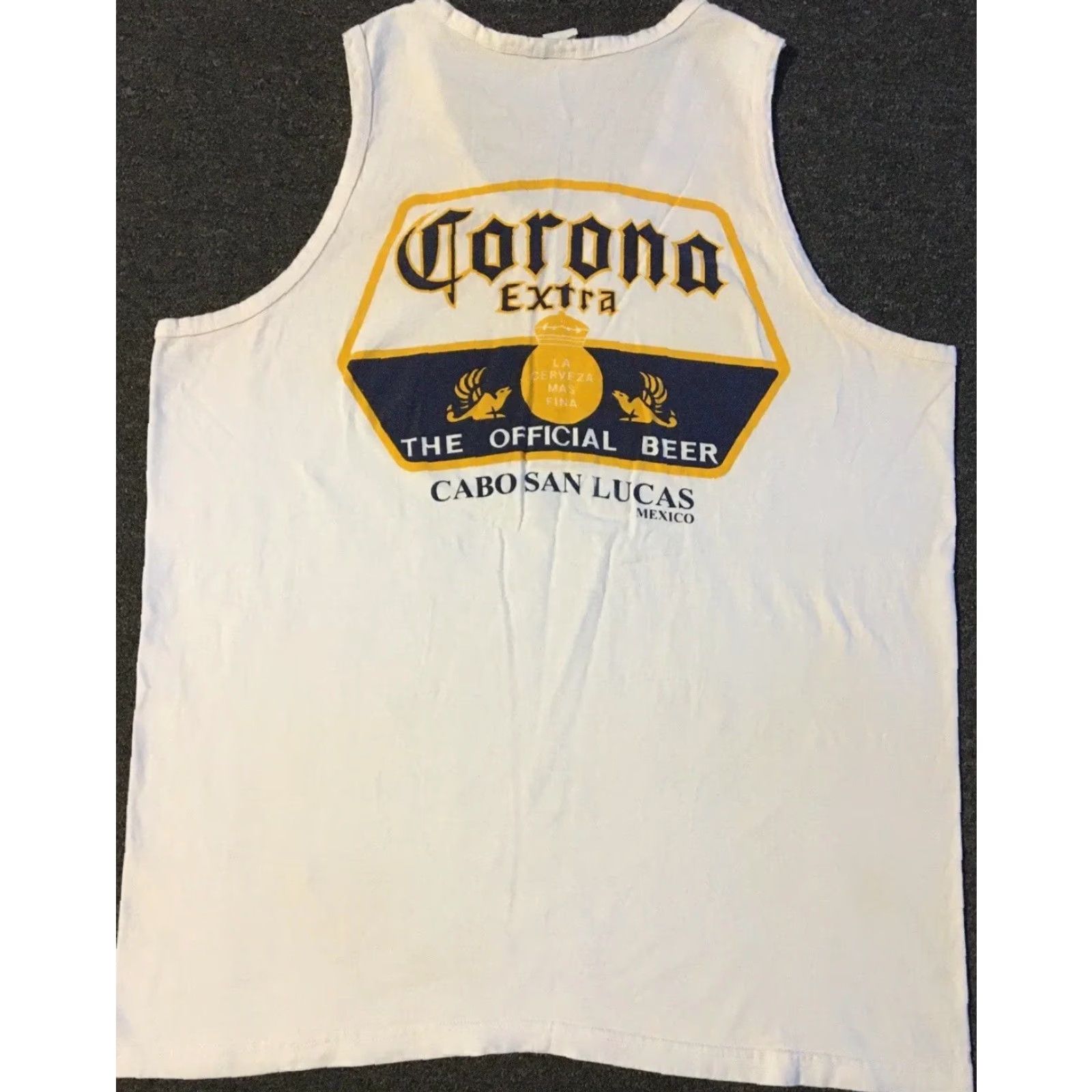 Vintage VINTAGE Corona Beer Tank Top Shirt Men L White 90s Grunge Surf Beach Cabo Mexico Graphic Tee Size US L / EU 52-54 / 3 - 2 Thumbnail