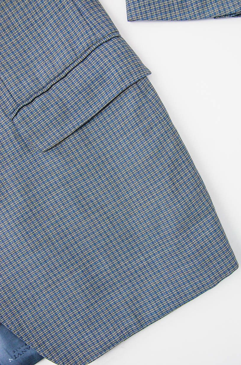 Lanvin LANVIN Classique Pure Wool Blazer Blue Micro-Check 54R Size 54R - 4 Thumbnail