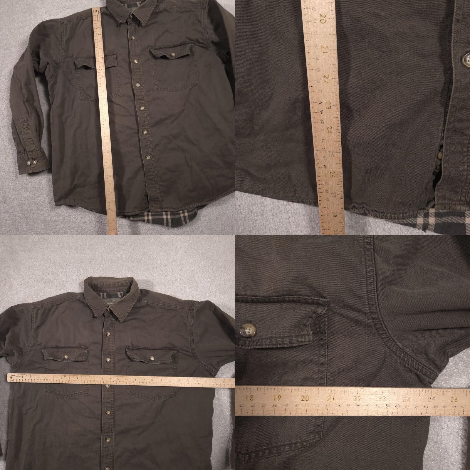 Vintage Expeditions Shirt Mens Large Green Twill Flannel Lined Button Front Workwear Size US L / EU 52-54 / 3 - 9 Thumbnail