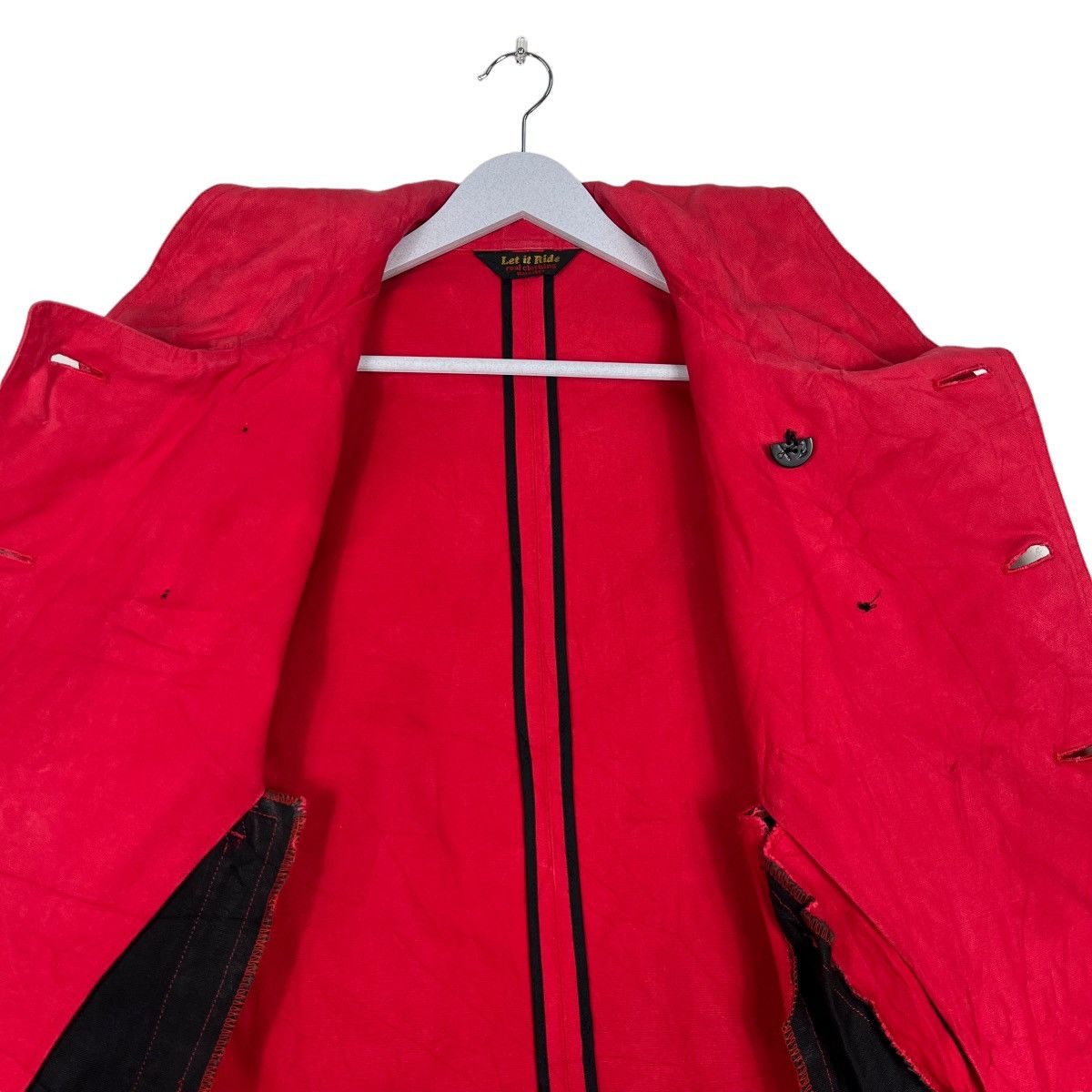 Japanese Brand 🔥 LET IT RIDE REAL CLOTHING RED NAVY DOUBLE BREAST COAT Size US M / EU 48-50 / 2 - 11 Thumbnail