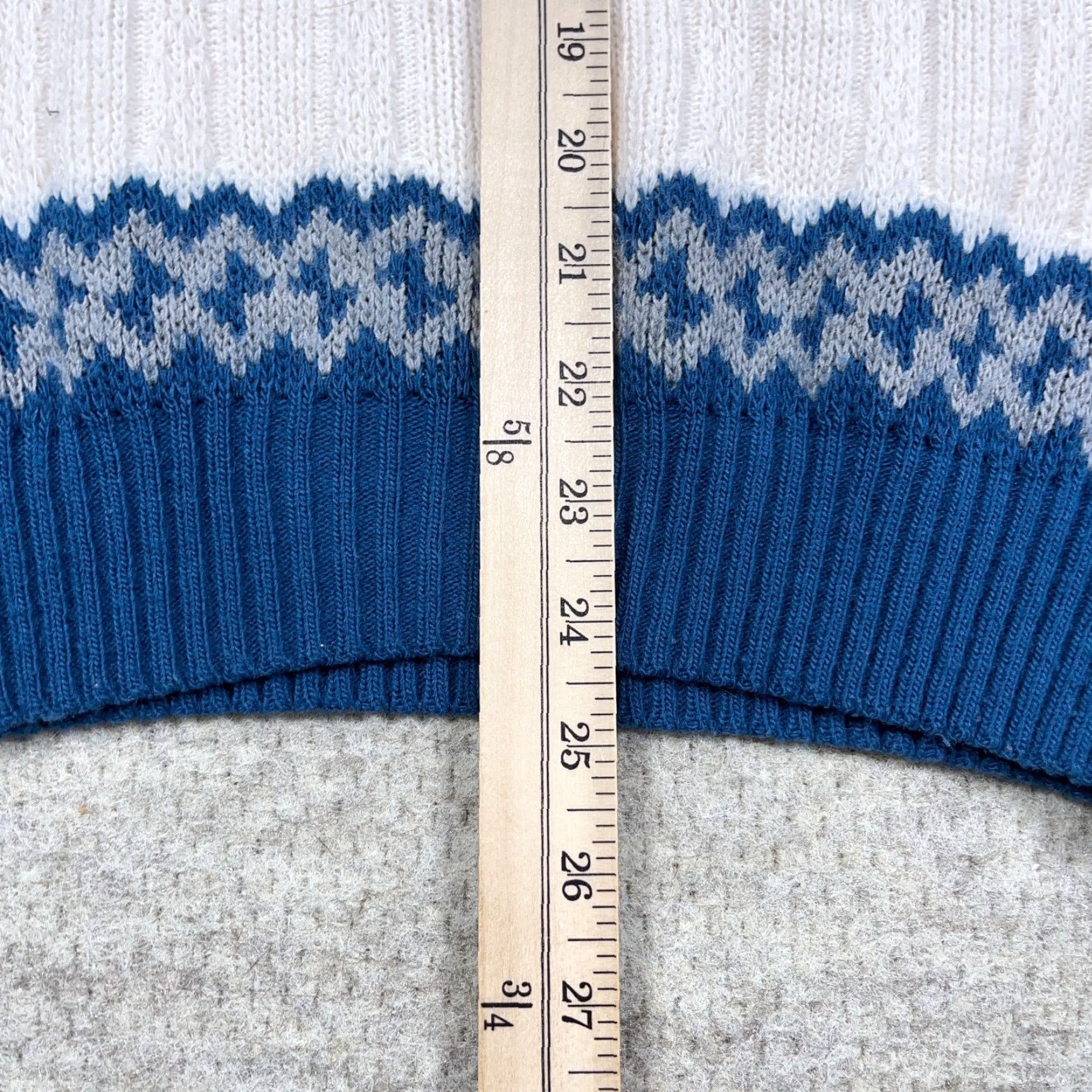 Vintage VINTAGE Grandpa Sweater Men Medium Blue Geometric Nordic Birdseye 90s Knit Cosby Size US M / EU 48-50 / 2 - 7 Thumbnail