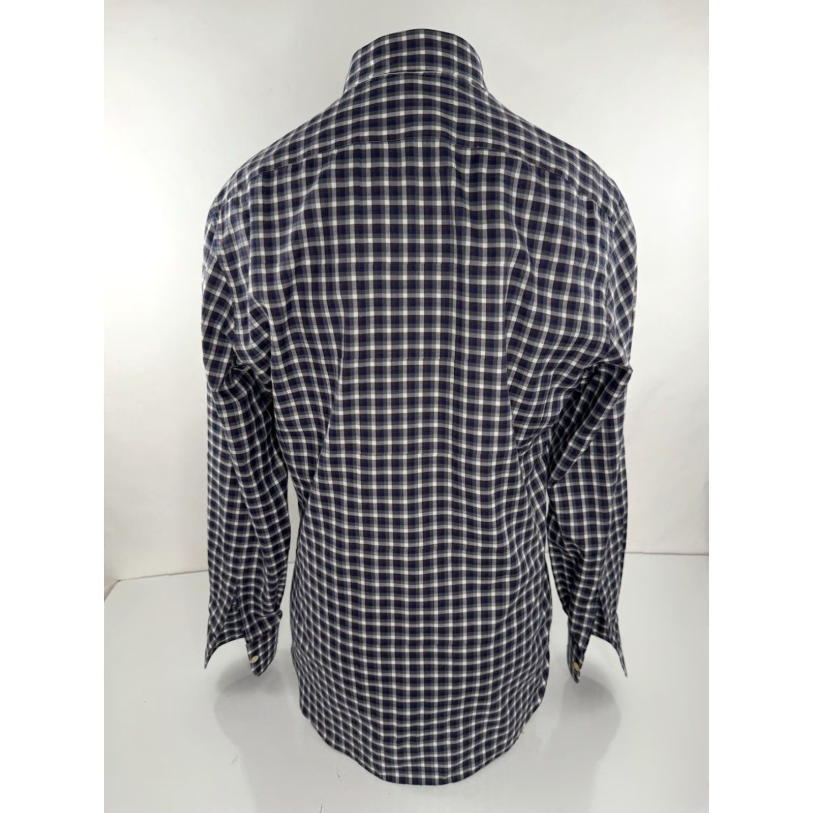 Kiton KITON Plaid Check Mens M Shirt EXCELLENT Button-Up Long Sleeve M Gray / Blue / Brown / White Mens Size US M / EU 48-50 / 2 - 4 Thumbnail