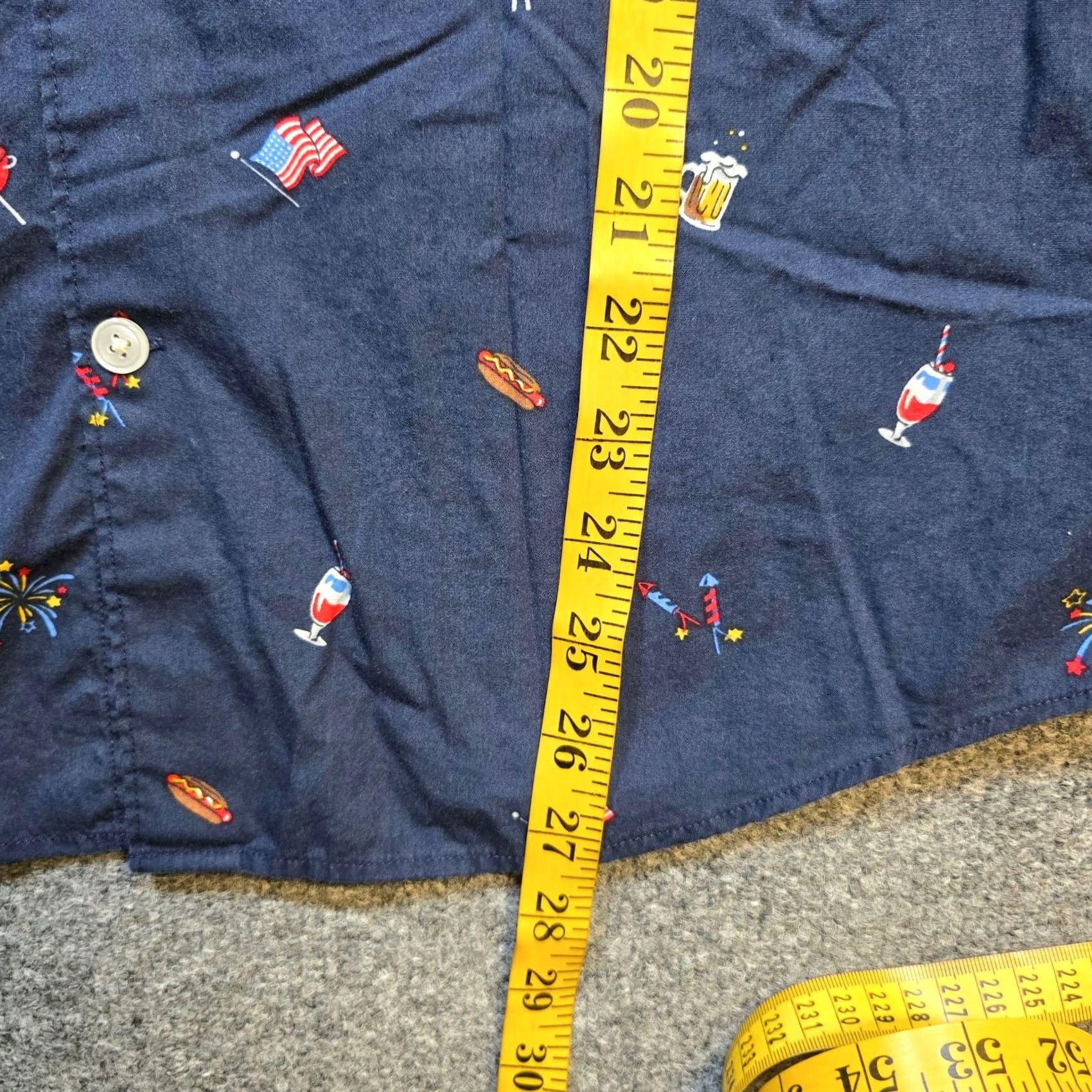 Express Express Shirt Mens Medium Blue Slim Fit Button Short Sleeve USA 4th Of July Size US M / EU 48-50 / 2 - 6 Thumbnail