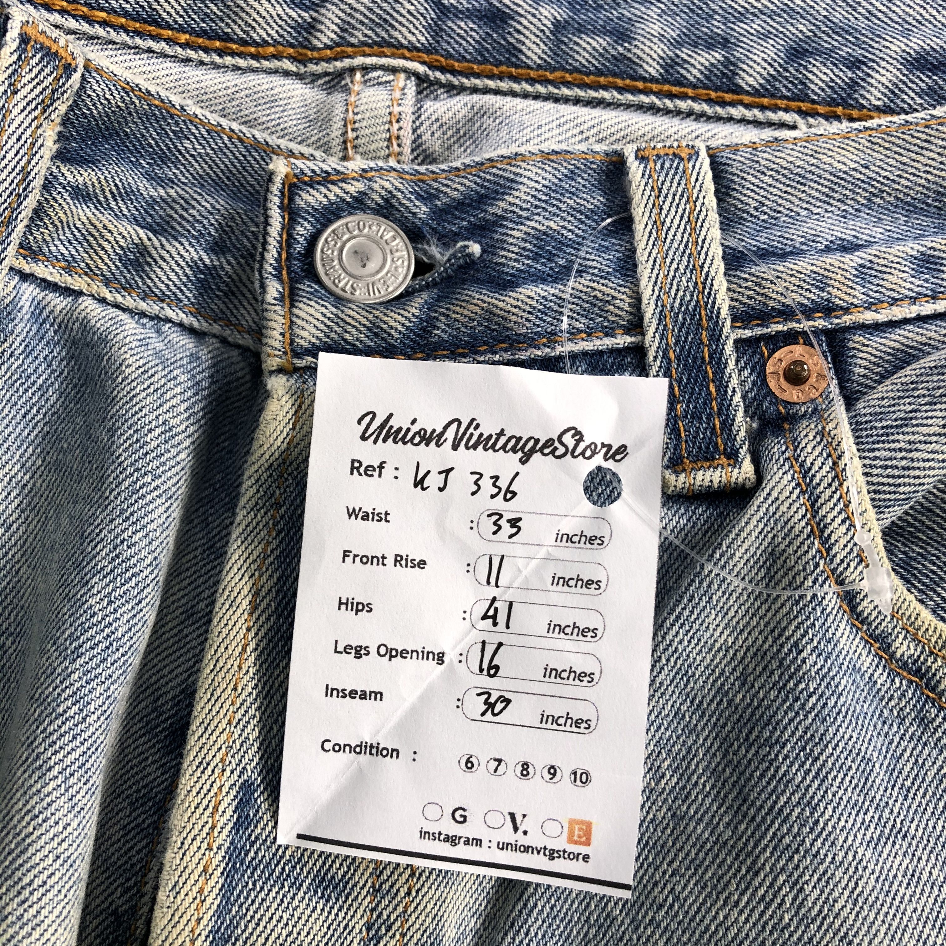 Levi's Vintage 90s Levis 501 Jeans Rusty Wash Denim KJ336 Size US 32 / EU 48 - 12 Thumbnail