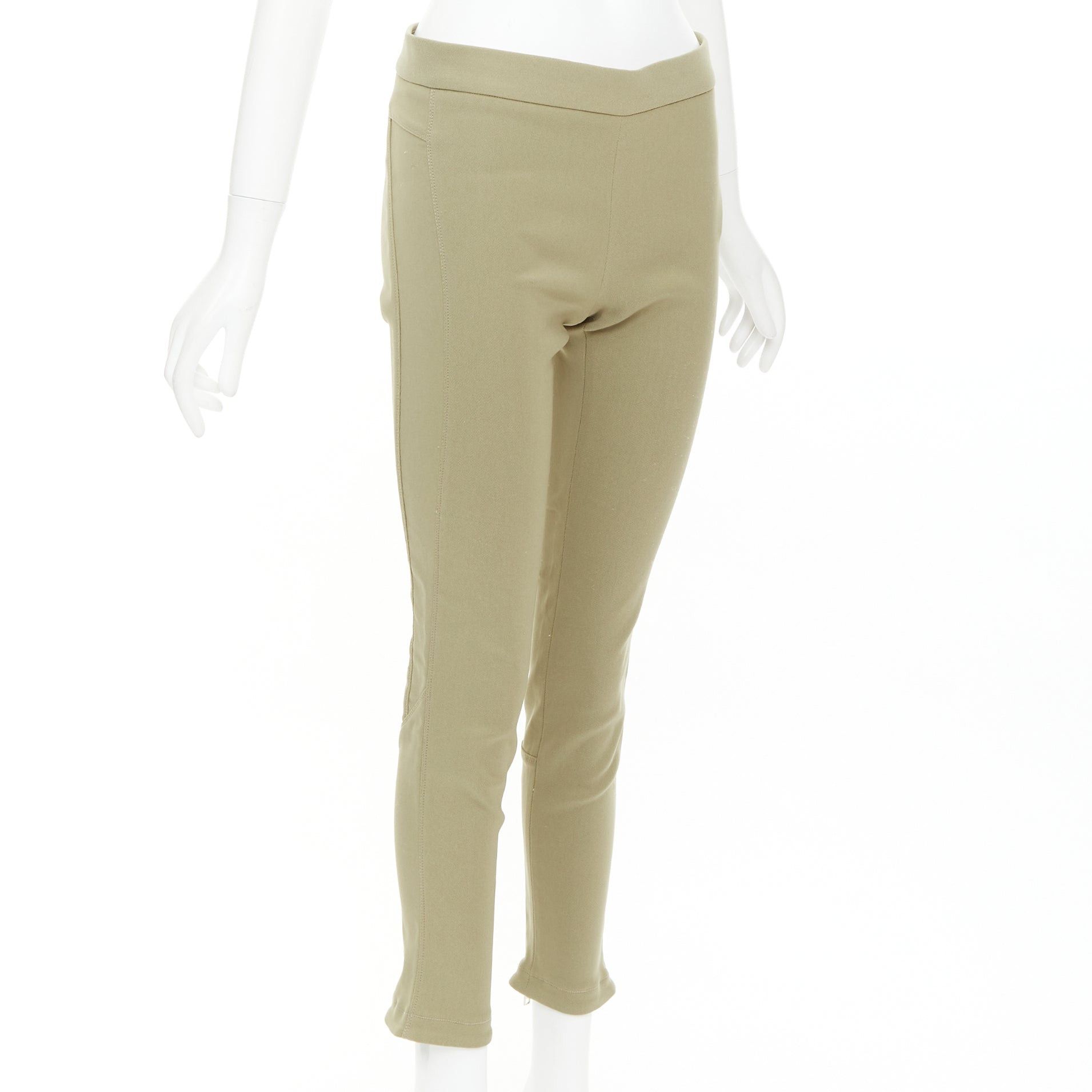 Givenchy GIVENCHY khaki cotton blend skinny zip back riding pants FR36 S Size 27" / US 4 / IT 40 - 1 Thumbnail