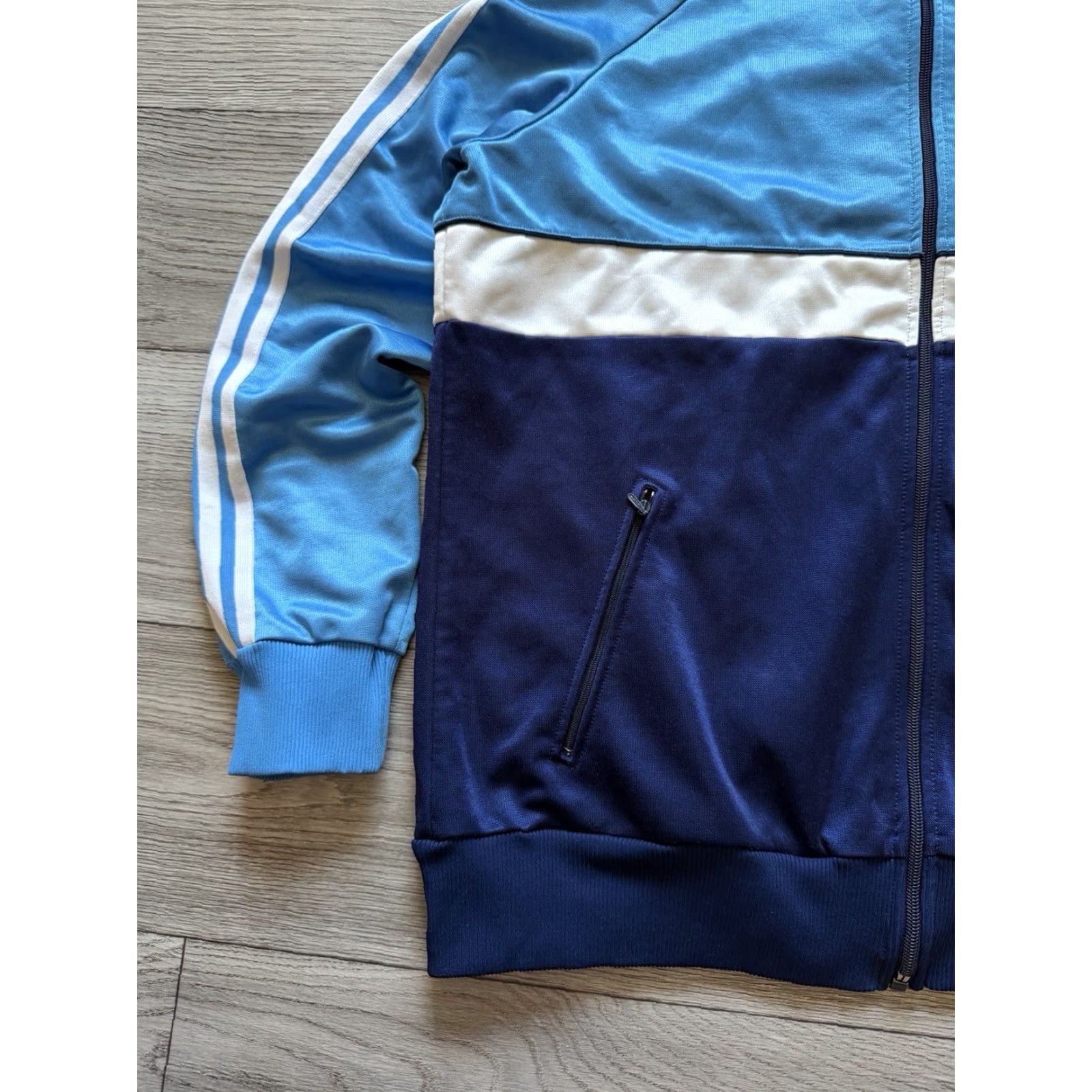 Adidas VINTAGE Adidas West Germany Full Zip Track Jacket Mens Large 1980s Blue Cotton Blend Germany D7 Large 9/10 Size US L / EU 52-54 / 3 - 4 Thumbnail