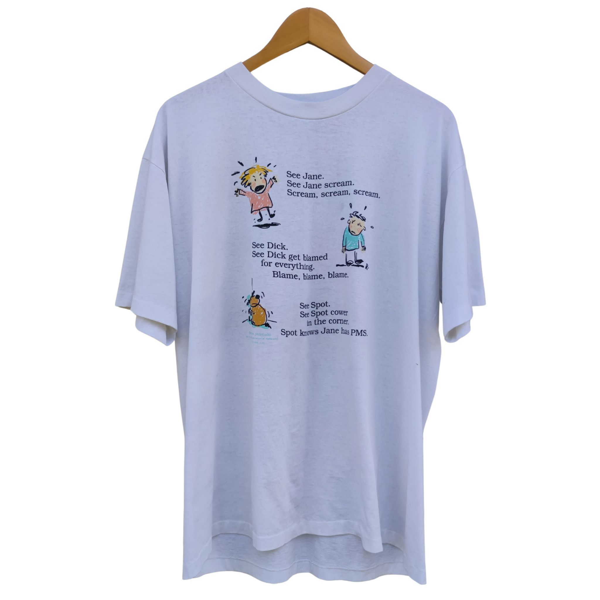 Cartoon Network × Vintage Hallmark Shoebox Greeting Jane PMS Humor Cartoon T Shirt Size US XL / EU 56 / 4 - 1 Thumbnail