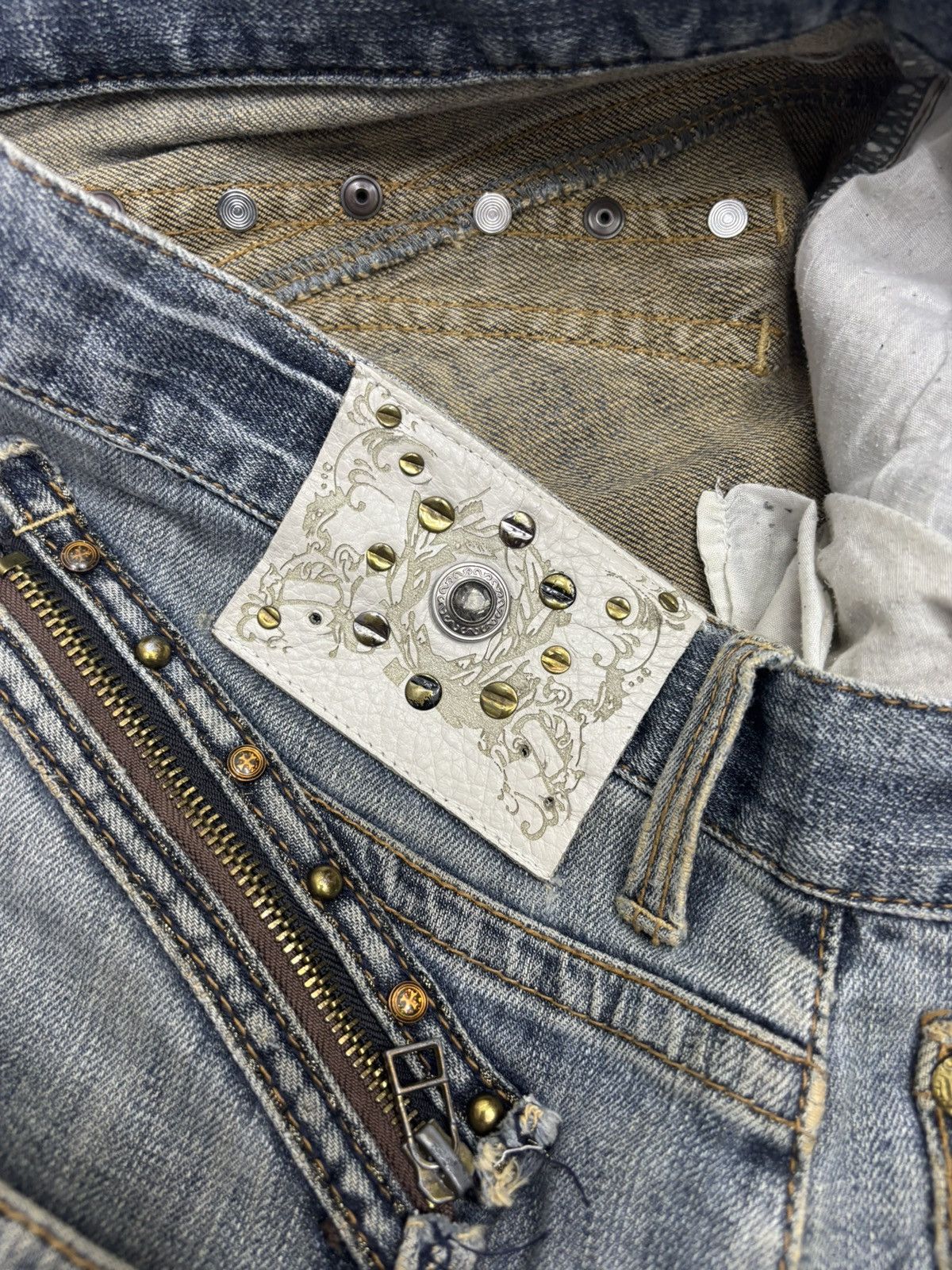 Hysteric Glamour VINTAGE JAPANESE BRAND VILLAND CLAWMARK DISTRESS DENIM JEAN Size US 36 / EU 52 - 10 Thumbnail