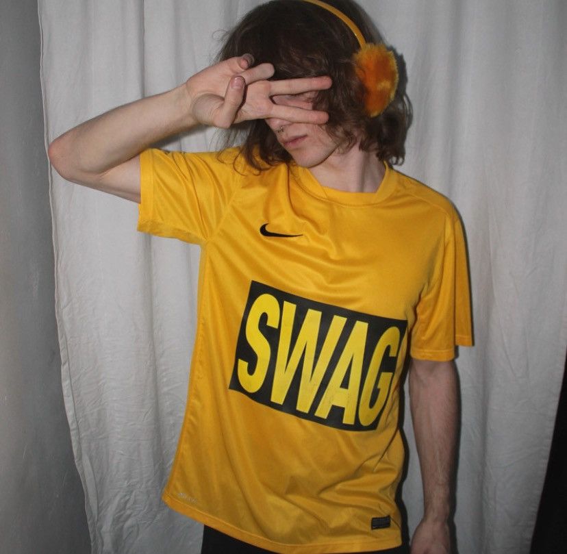 Designer × Vintage Swag Sportwear Archive Yellow Hand-printed Football Jersey Size US L / EU 52-54 / 3 - 2 Thumbnail