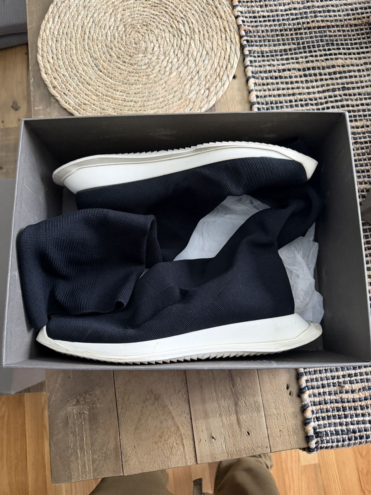 Rick Owens Drkshdw Rick Owens DRKSHDW Black Sock Sneakers (size 42) Size US 9 / EU 42 - 5 Thumbnail