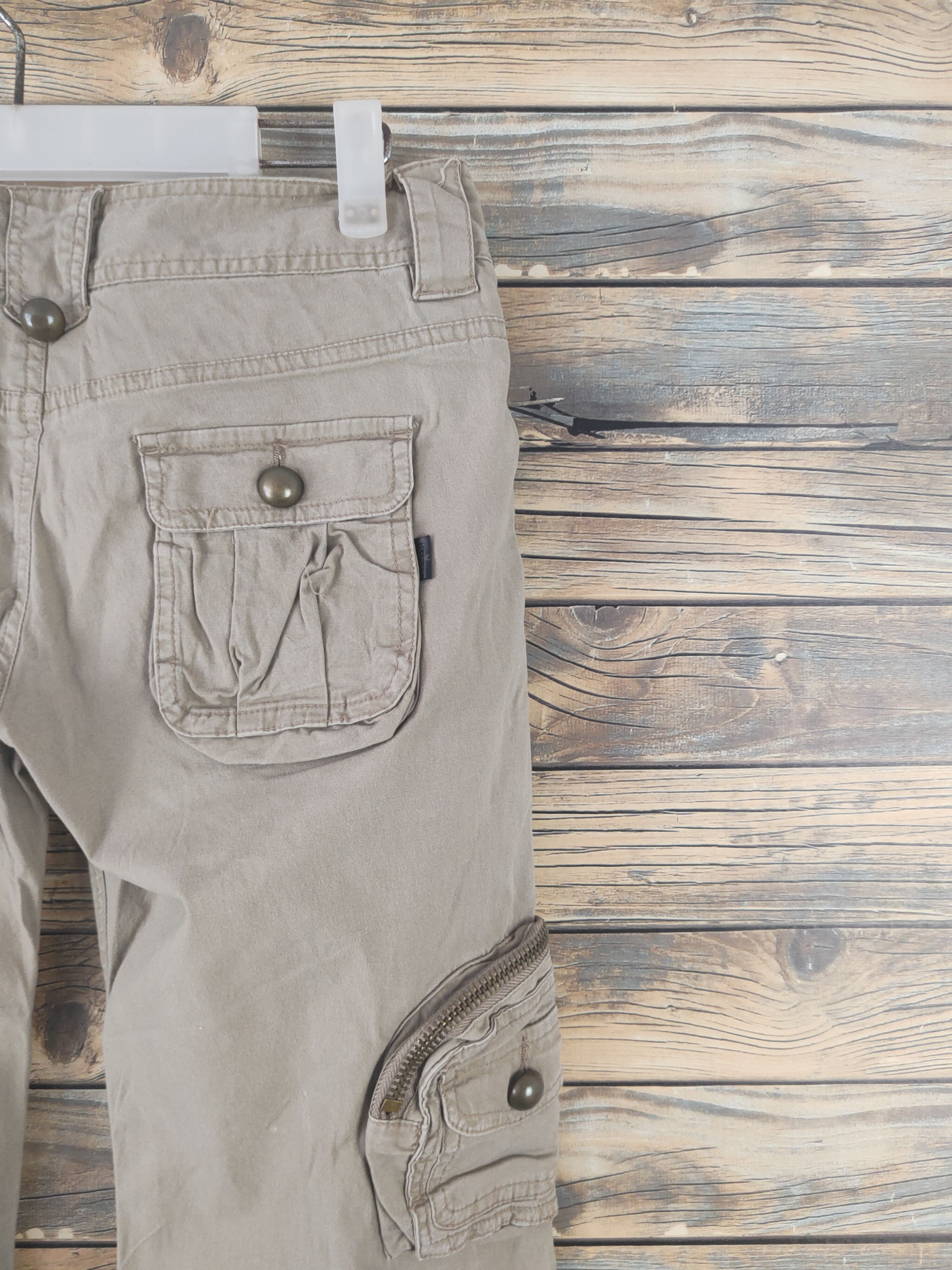 Japanese Brand DL Kissmark Beige Multipocket Utility Cargo Pants #2044 Size 28" / US 6 / IT 42 - 11 Thumbnail