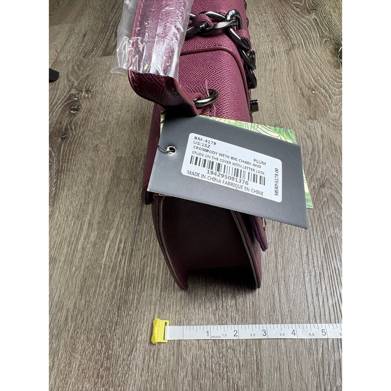 Badgley Mischka NWT Stunning Badgley Mischka Plum Vegan Leather Handbag Size ONE SIZE - 7 Thumbnail
