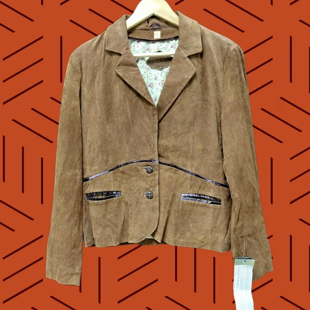 Vintage Wilsons Leather Jacket Brown Solid Long Sleeve Women Size L Size L / US 10 / IT 46 - 1 Thumbnail