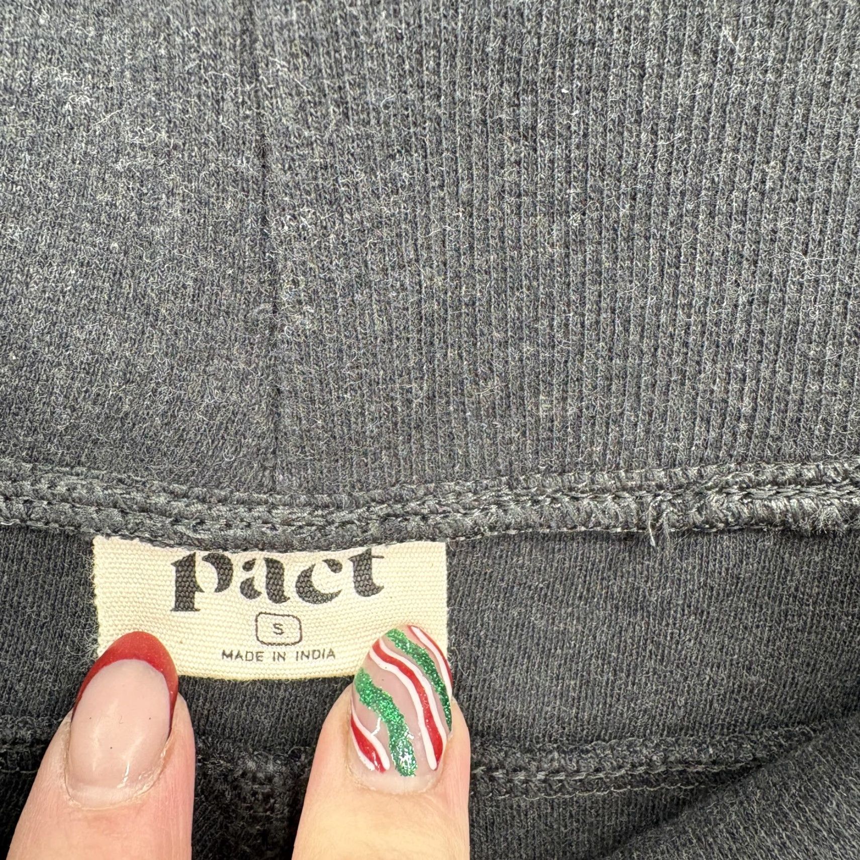Vintage Pact Pants Womens Small Gray Organic Cotton Fleece Crop Tapered Sweatpants Cozy Size 28" / US 6 / IT 42 - 4 Thumbnail