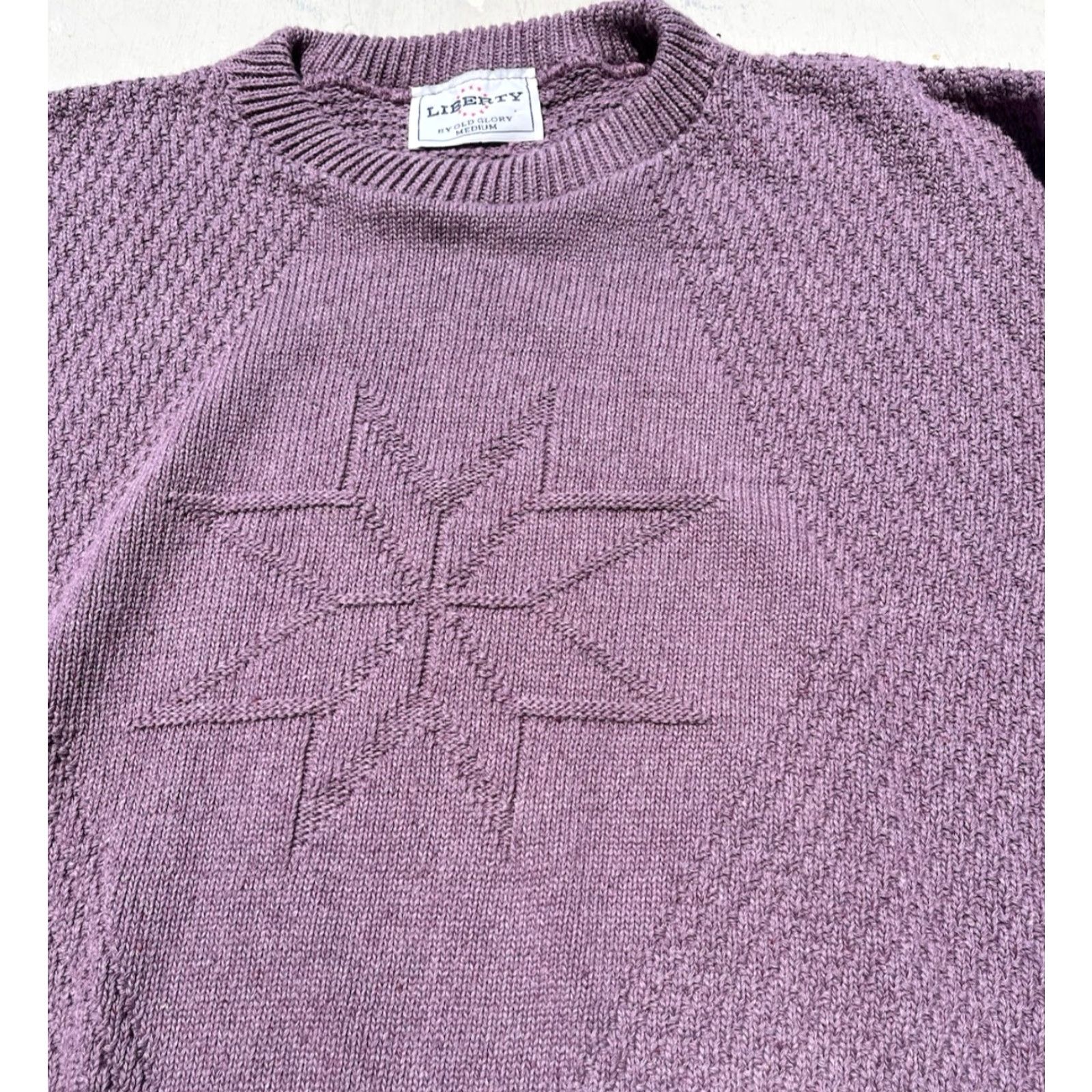 Vintage VINTAGE Liberty Sweater Purple Tight Knit L Women Embroidery USA Grandmacore Size L / US 10 / IT 46 - 2 Thumbnail