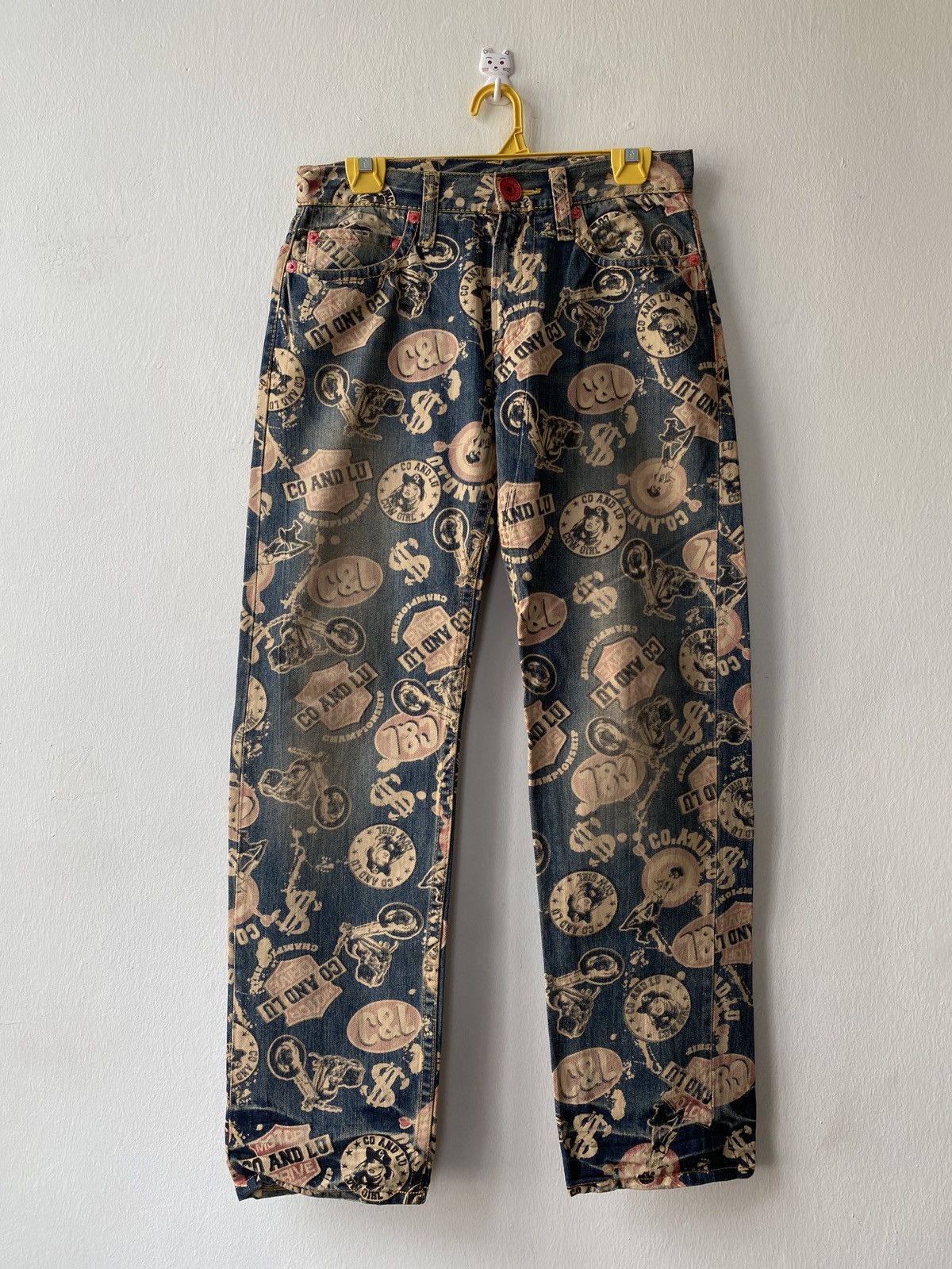 Hysteric Glamour × Japanese Brand Japanese Brand Co & Lu Fullprint Design Denim Size US 29 - 1 Thumbnail