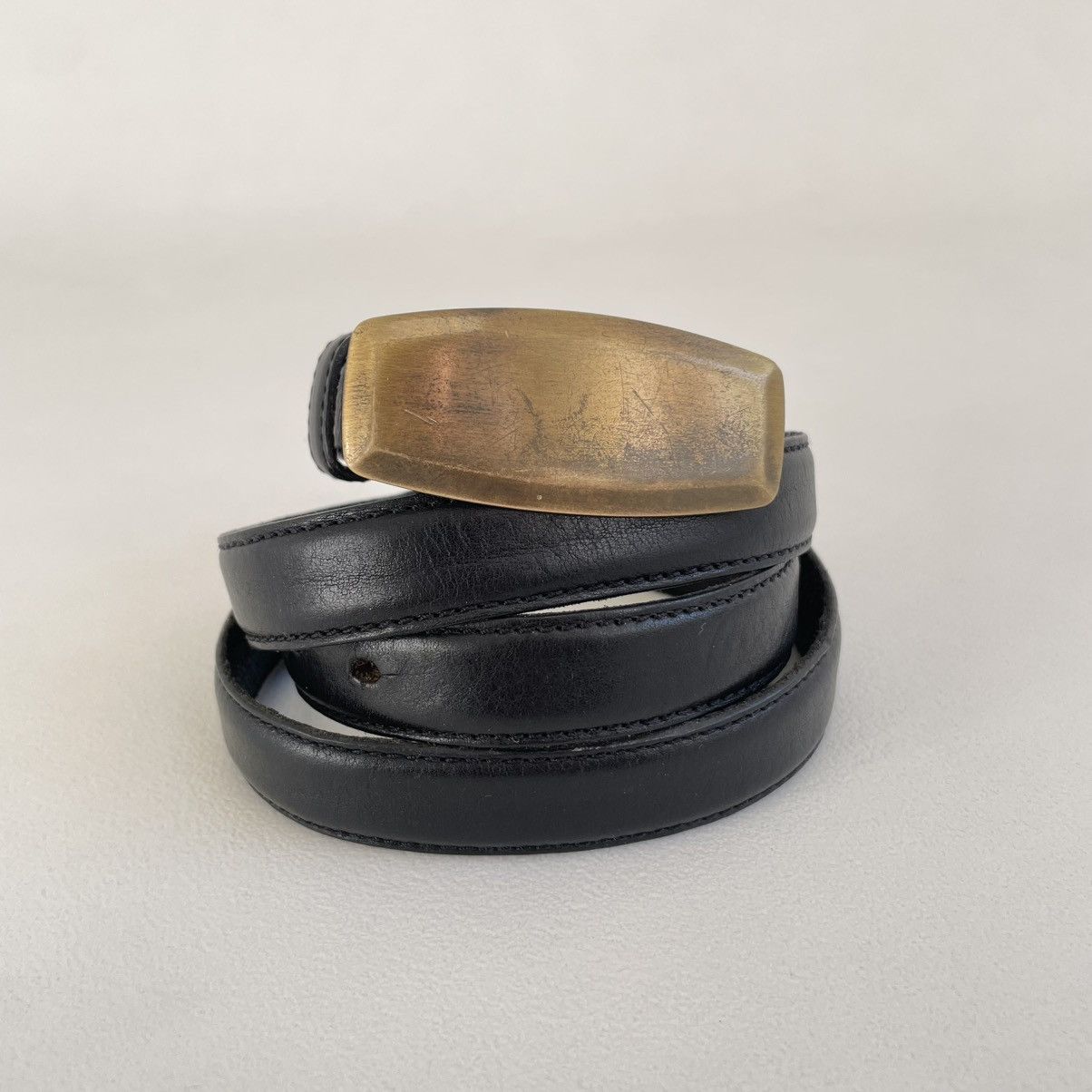 Maison Margiela Mid 2000s ‘Distressed Brass Buckle’ Belt Size 36 - 21 Thumbnail