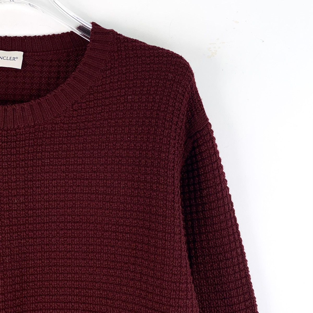 Moncler Moncler Deep Red Wool Long Sleeve Knit Sweater K26WX Size US XL / EU 56 / 4 - 3 Thumbnail