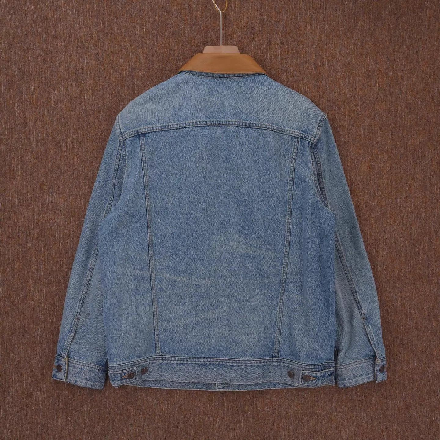 Celine Blue Denim Jacket with Leather Collar (Size S) Size US S / EU 44-46 / 1 - 2 Thumbnail