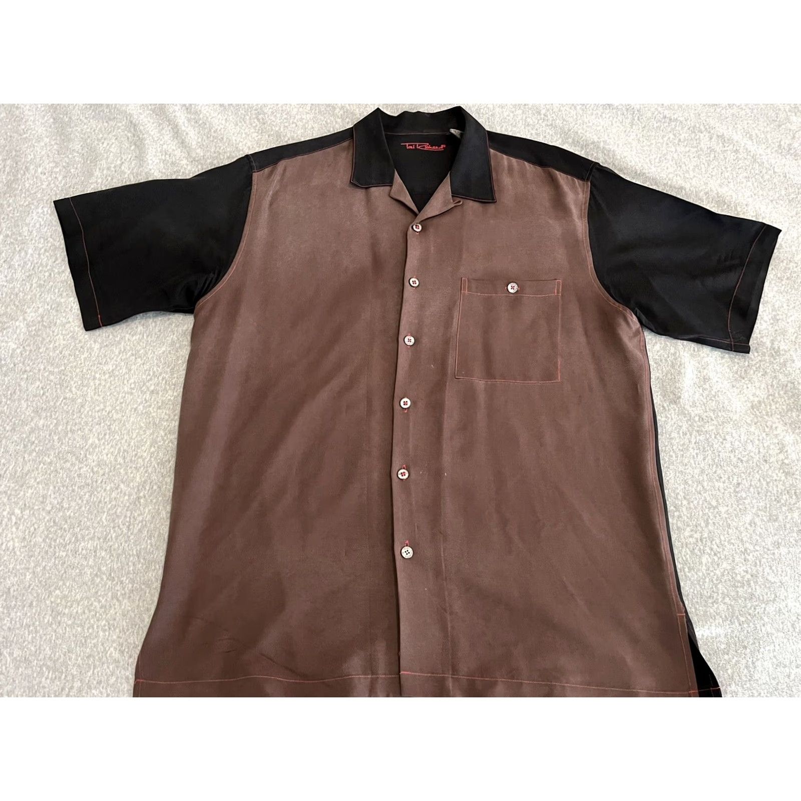 Tori Richard Tori Richard Shirt Mens L 100% Silk Embroidered Button Up Black Size US L / EU 52-54 / 3 - 2 Thumbnail
