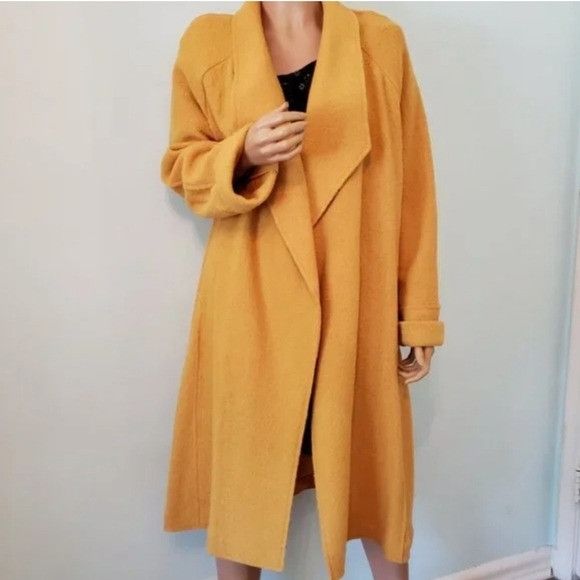 Elie Tahari Tahari Mustard Yellow Boucle Nubby Wool Lagenlook Wool Blend Size XS / US 0-2 / IT 36-38 - 1 Thumbnail