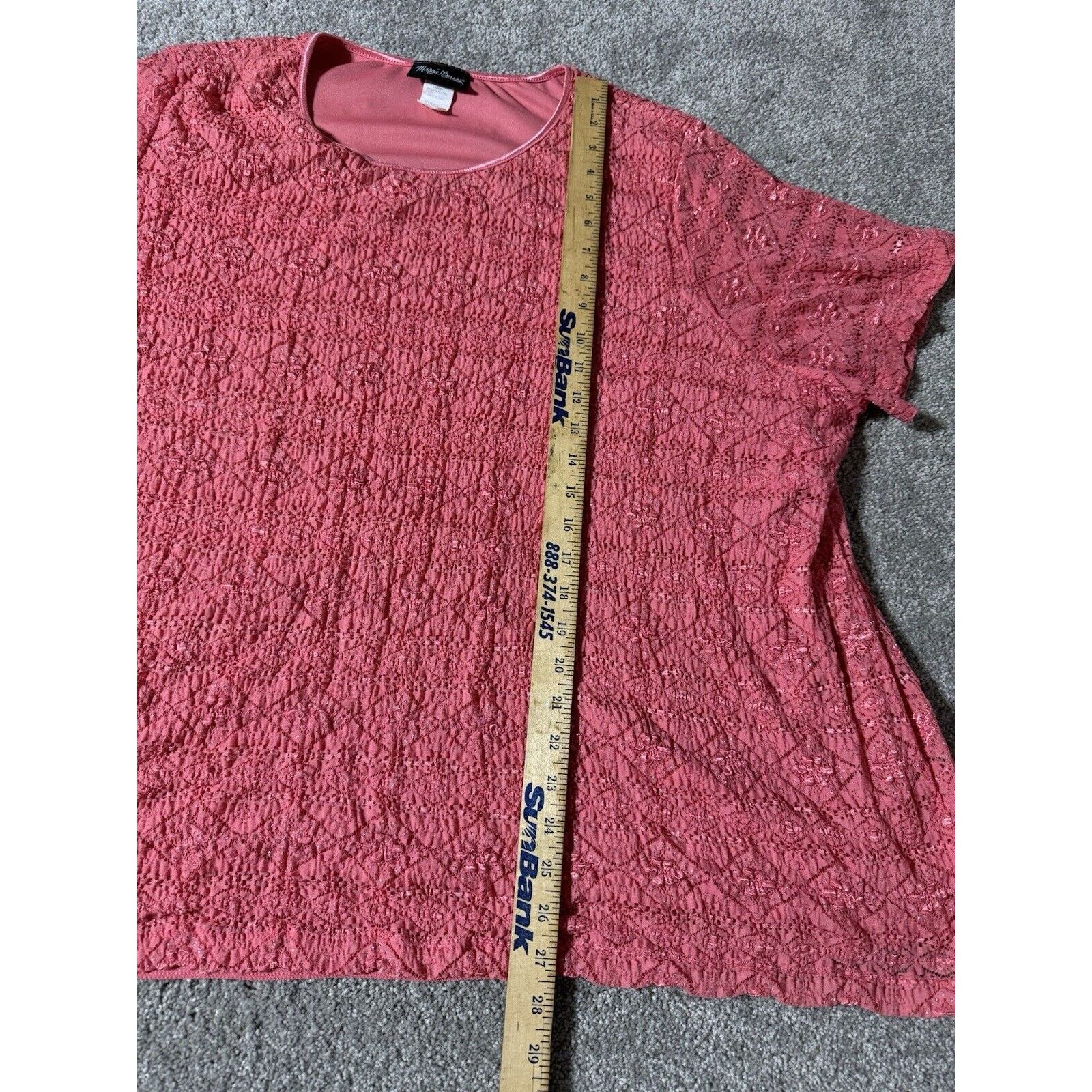 Other Vintage Top Womens Plus 4X Coral Lined Metallic Threads Size 4XL / US 24-26 - 9 Thumbnail