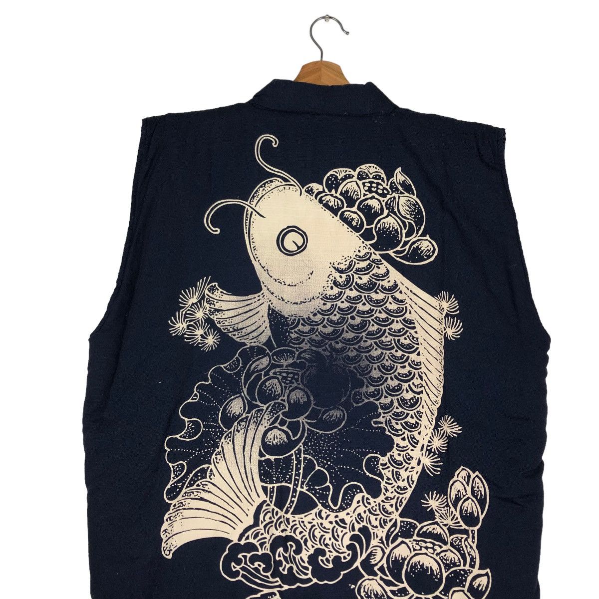 Japanese Brand 📌VINTAGE WA FUME VEST SLEEVE LESS FISH KOIL BIG LOGO Size US L / EU 52-54 / 3 - 3 Thumbnail