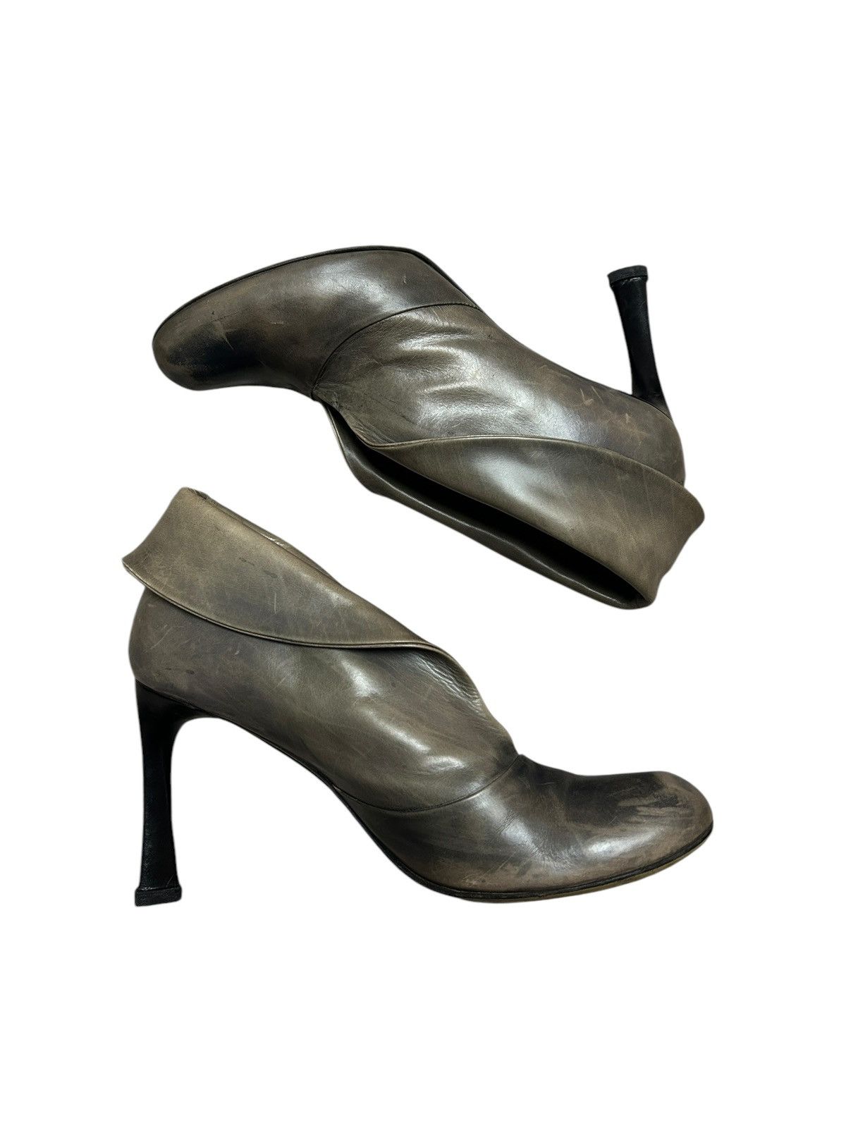 Costume National Aged Leather Heels Size US 6.5 / IT 36.5 - 6 Thumbnail
