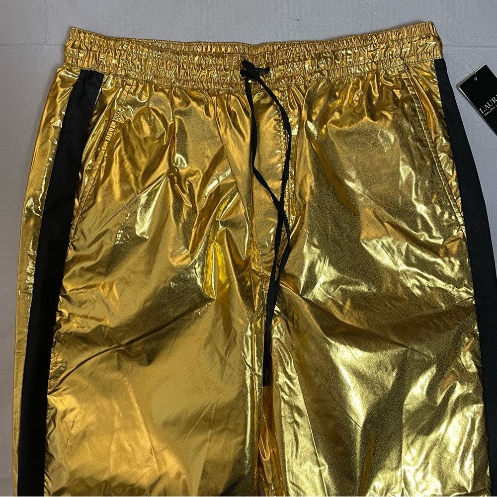 Lauren Ralph Lauren NWT New $225 Lauren Ralph Lauren Gold Metallic Taffeta Jogg Size 32" / US 10 / IT 46 - 3 Thumbnail