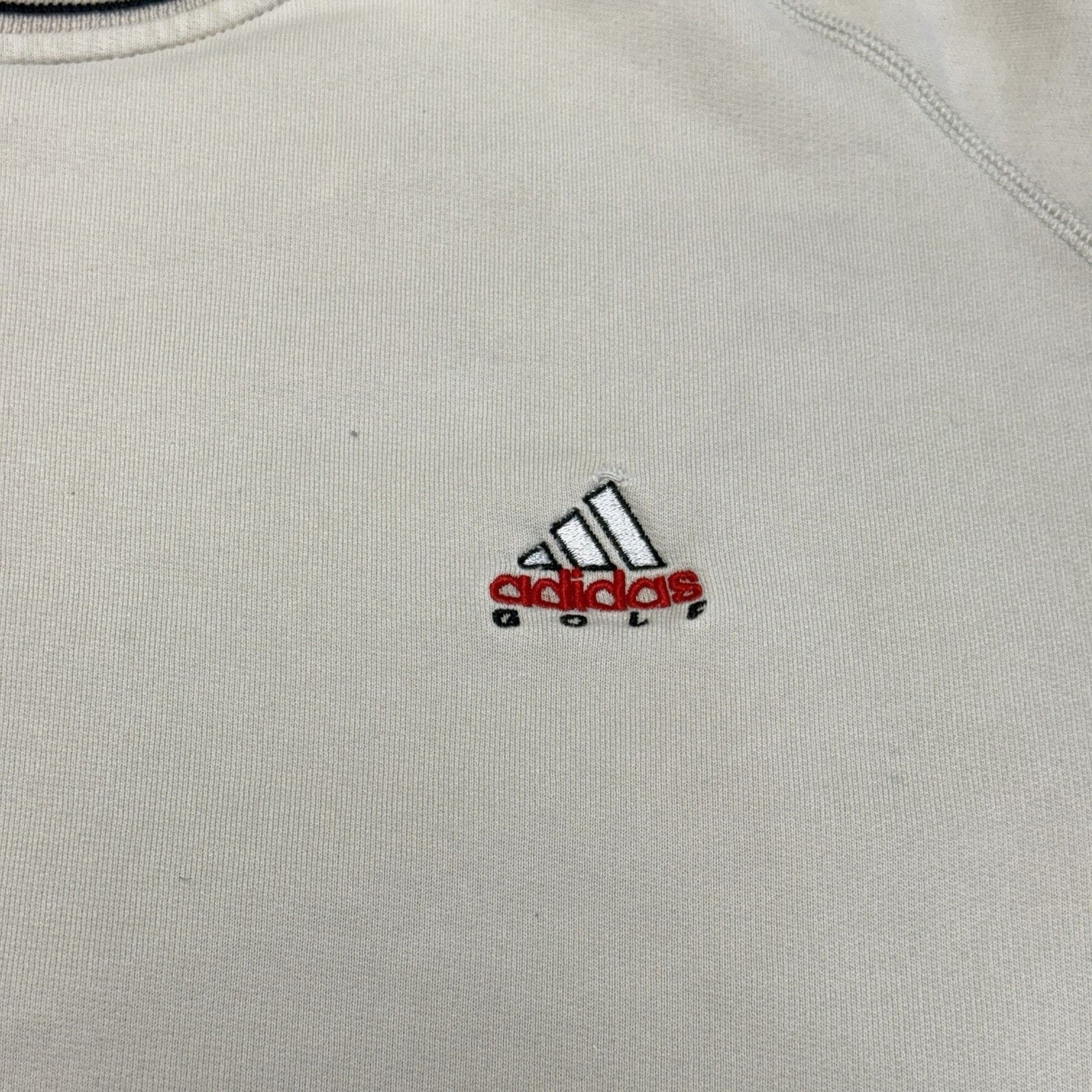 Adidas × Vintage Vintage 90s Adidas Sweatshirt Mens 2XL Beige Crew Neck Embro Size US XXL / EU 58 / 5 - 4 Thumbnail